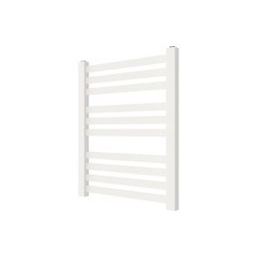 GoodHome Wolfsbane Vertical Towel radiator, White (W)500mm (H)600mm