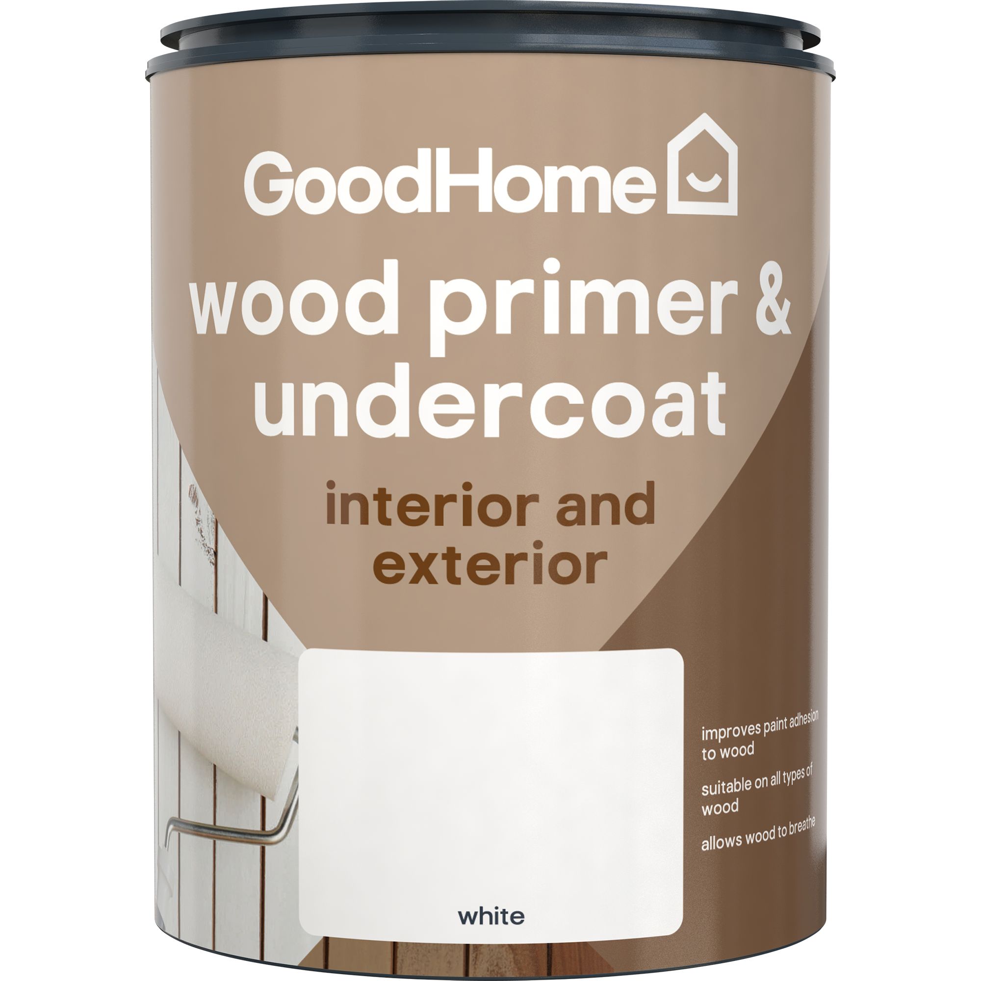 GoodHome Wood White Multisurface Wood Primer & undercoat, 750ml DIY