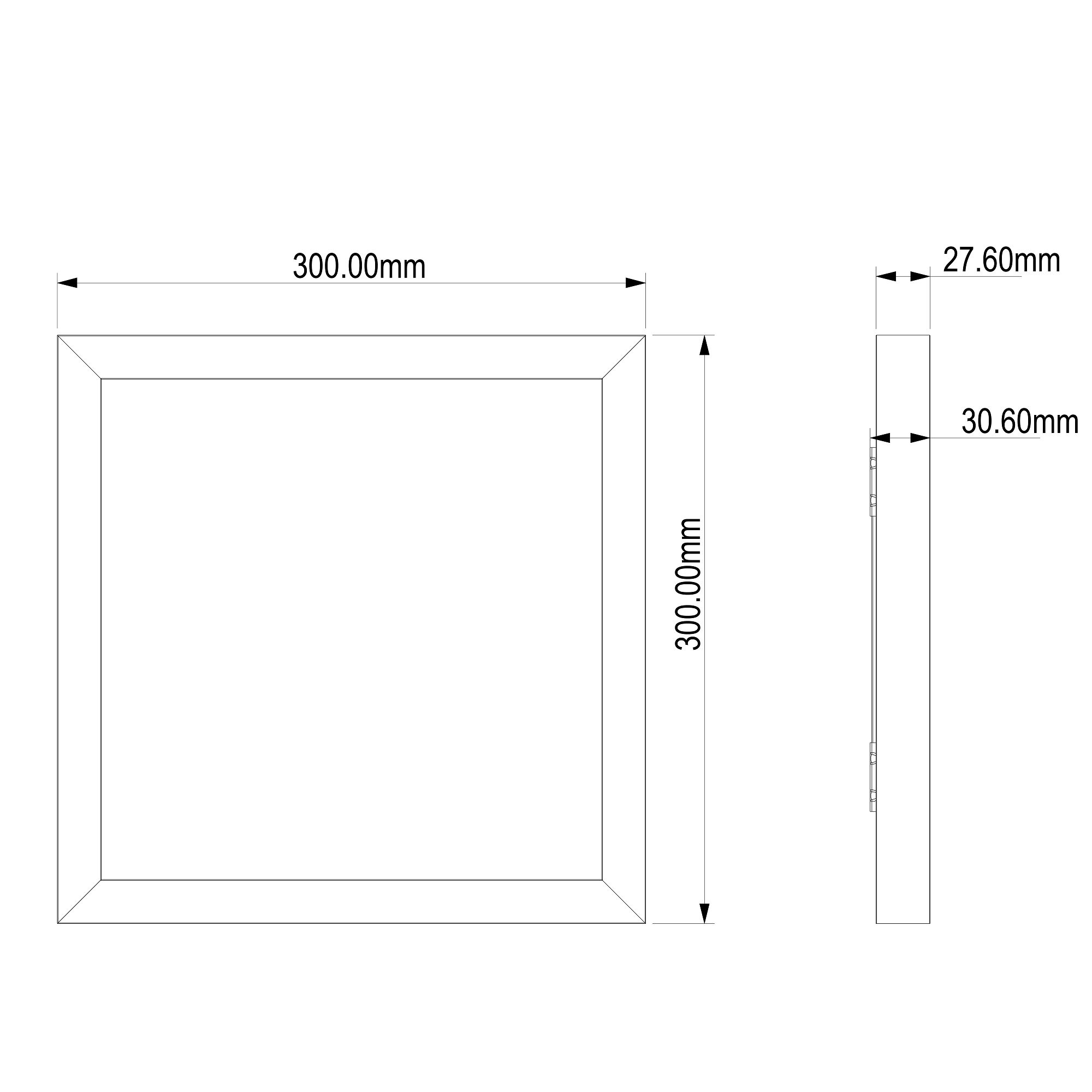 GoodHome Wundt Matt White Aluminium effect Square Cool, natural & warm white Light panel (L)300mm