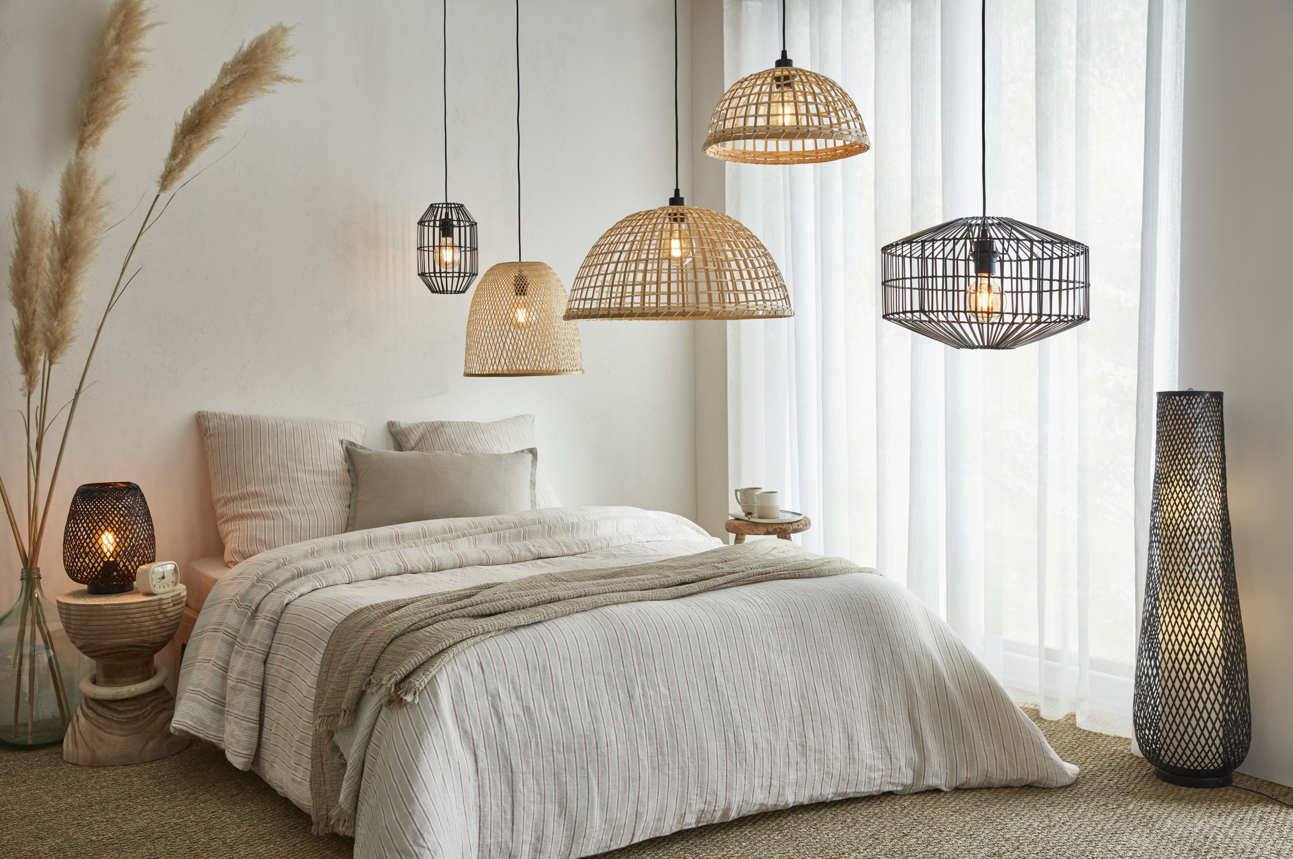 GoodHome Wutai Black Pendant ceiling light, (Dia)380mm