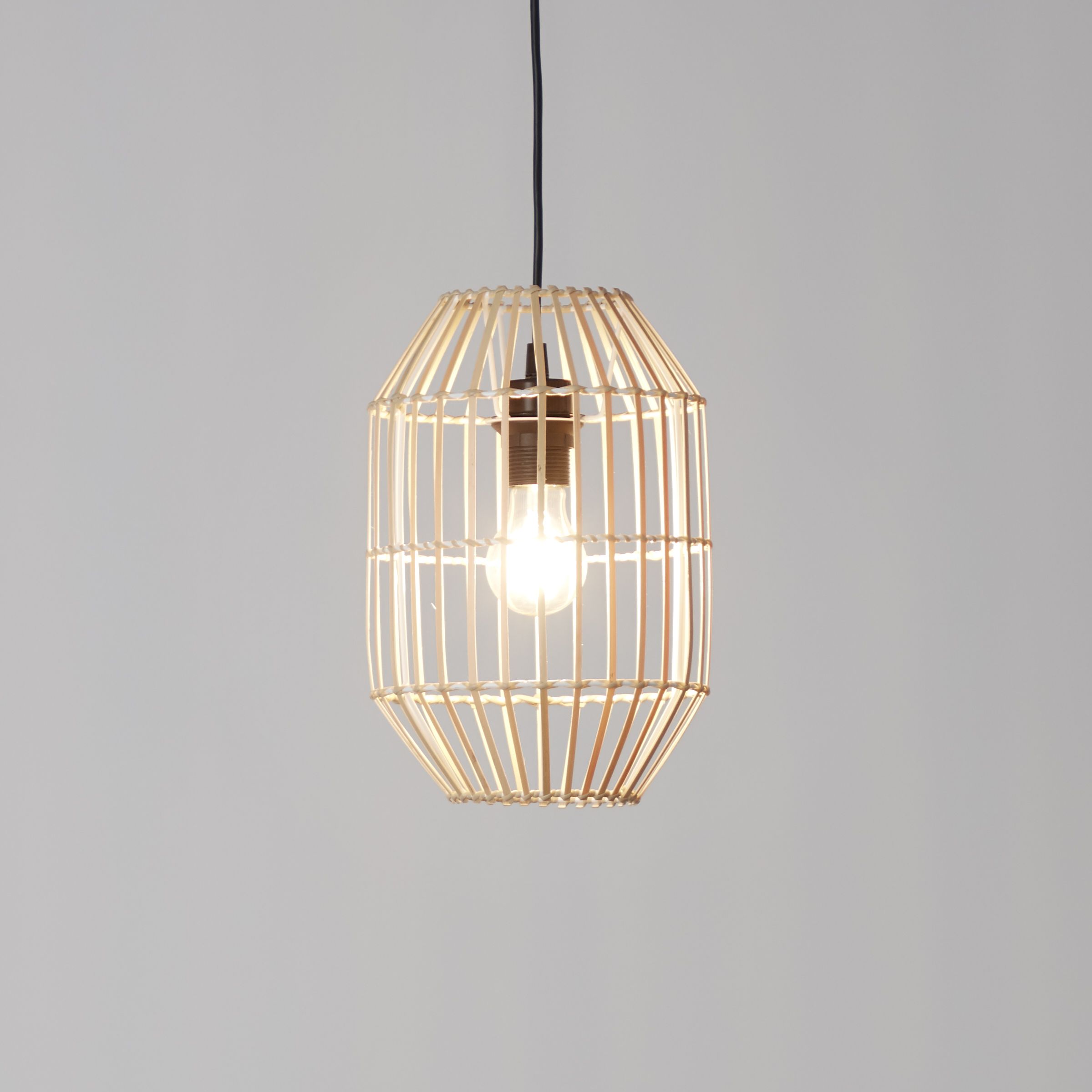 GoodHome Wutai Natural Pendant ceiling light, (Dia)200mm
