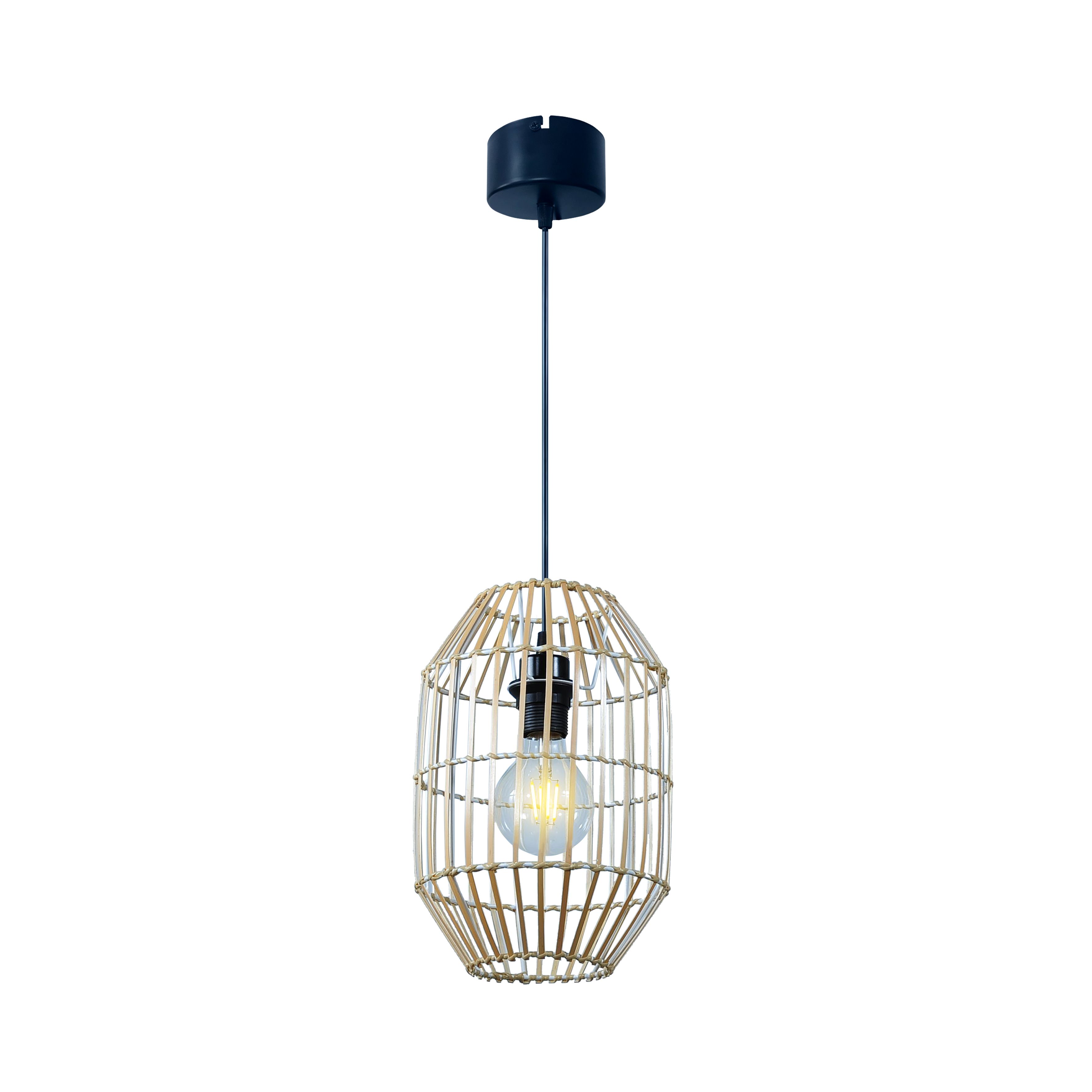GoodHome Wutai Natural Pendant ceiling light, (Dia)200mm
