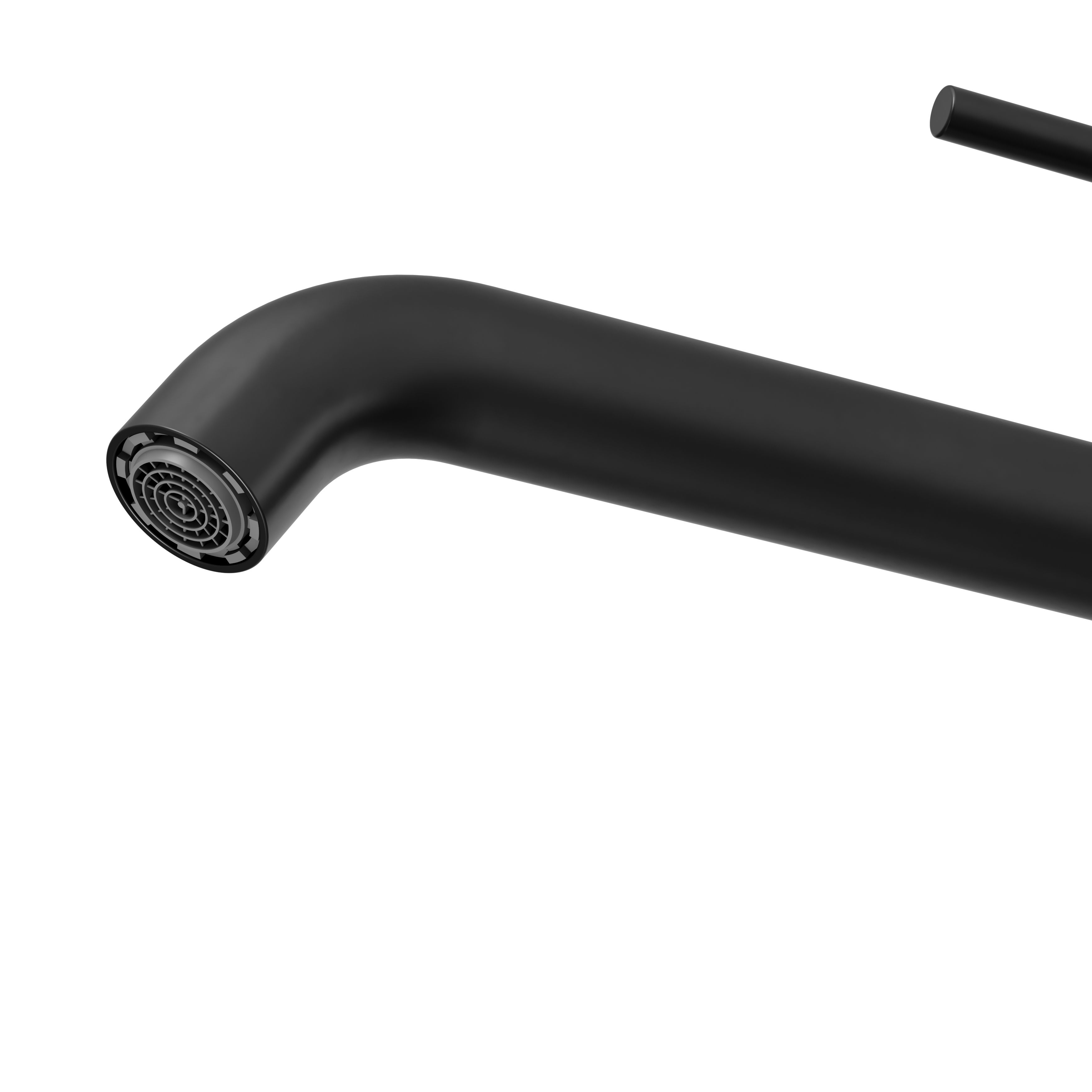 GoodHome XL Matt Black Round Deck-mounted Manual Basin Mono mixer Tap - 3