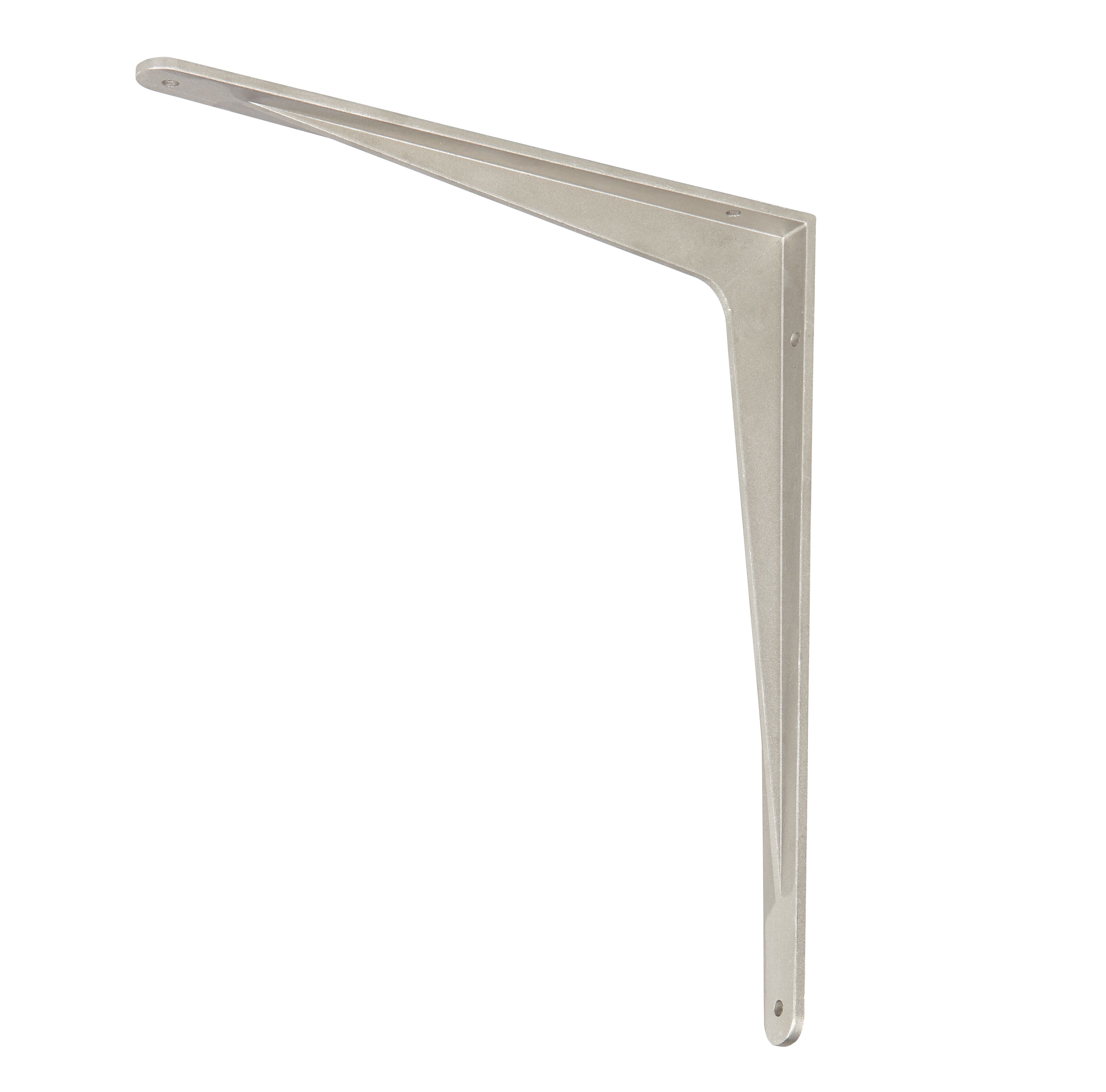 GoodHome Xtreme Silver effect Aluminium Shelving bracket (H)300mm (D)60mm