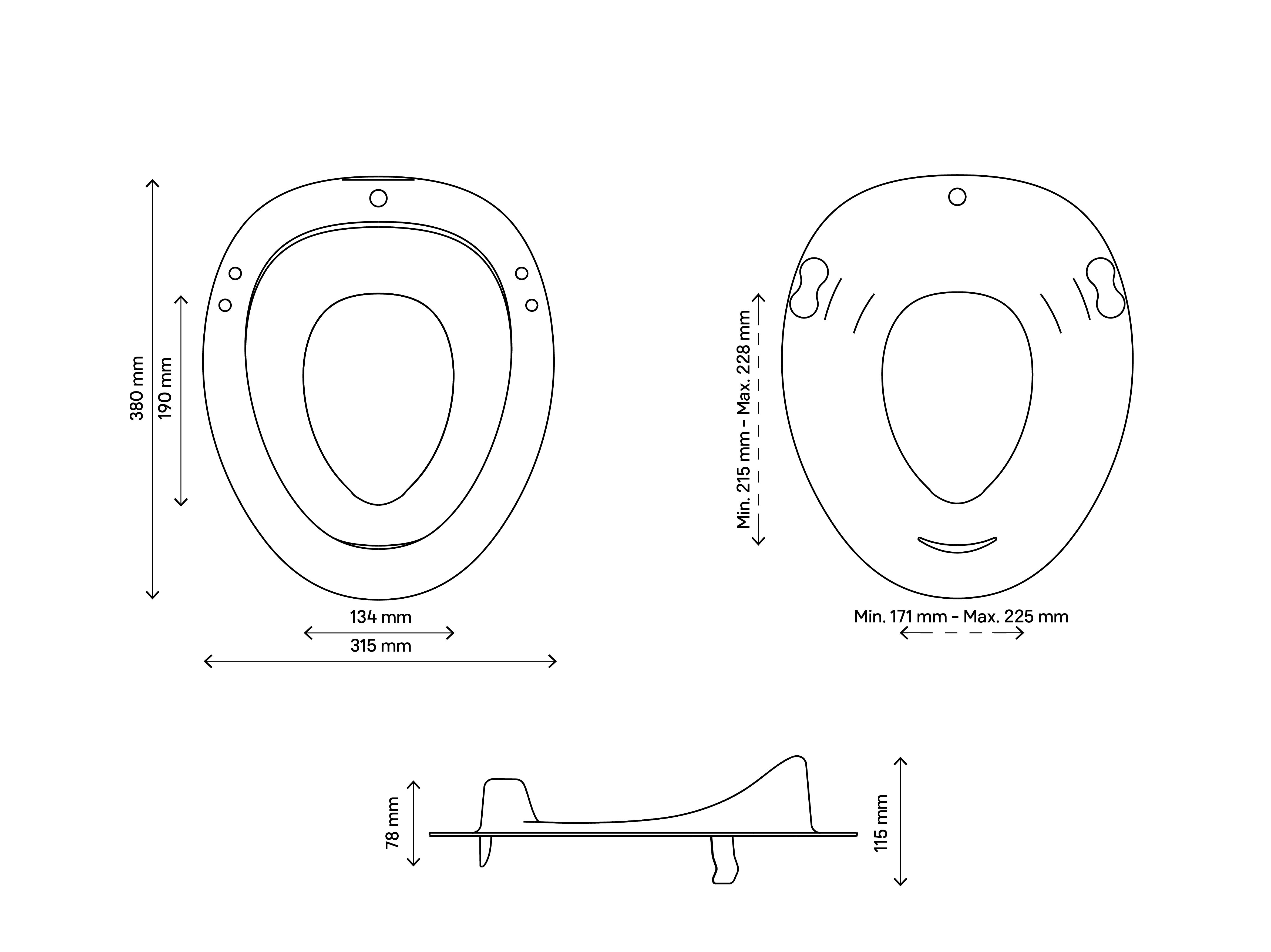 GoodHome Yalu White Standard close Toilet seat reducer