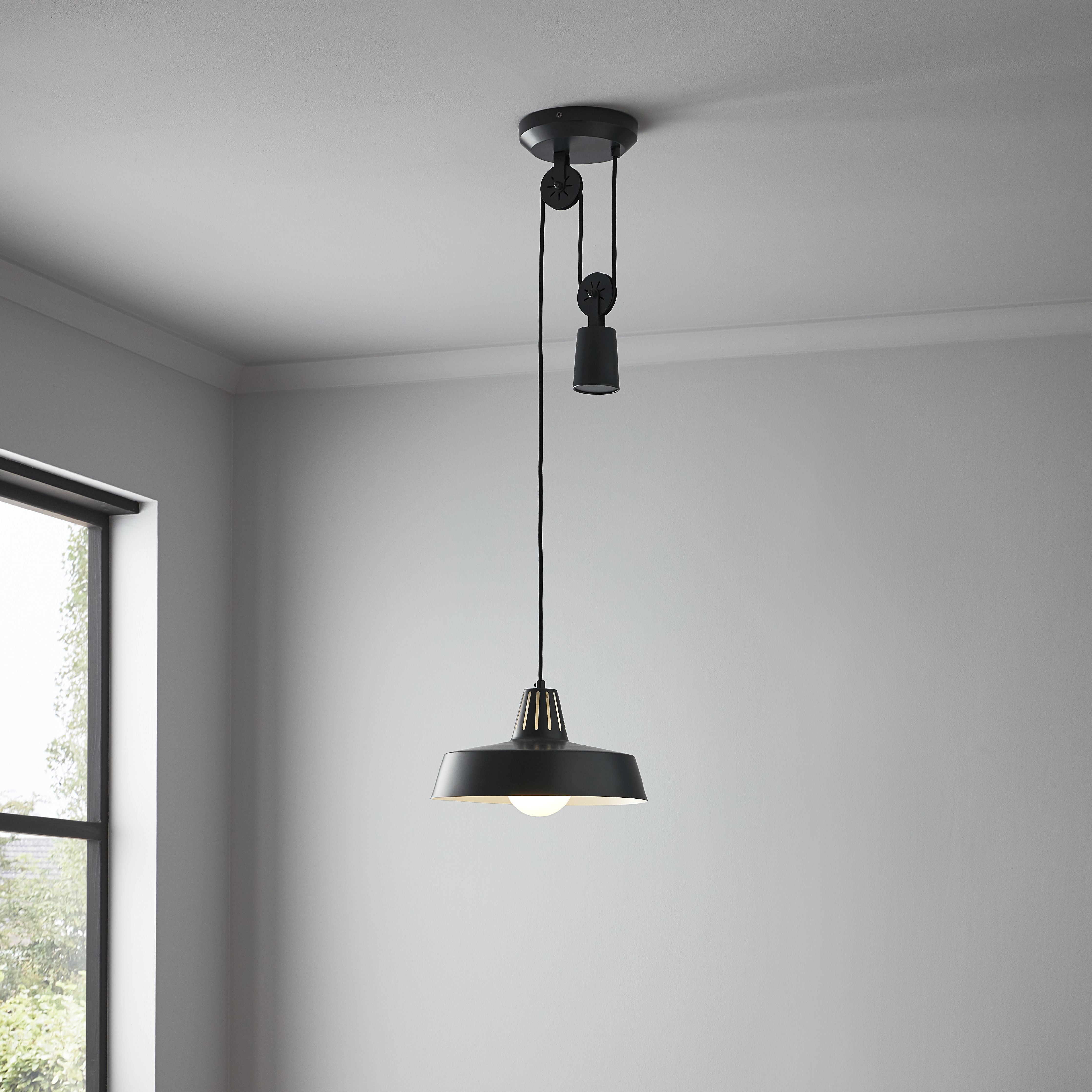 B and q black store light fitting