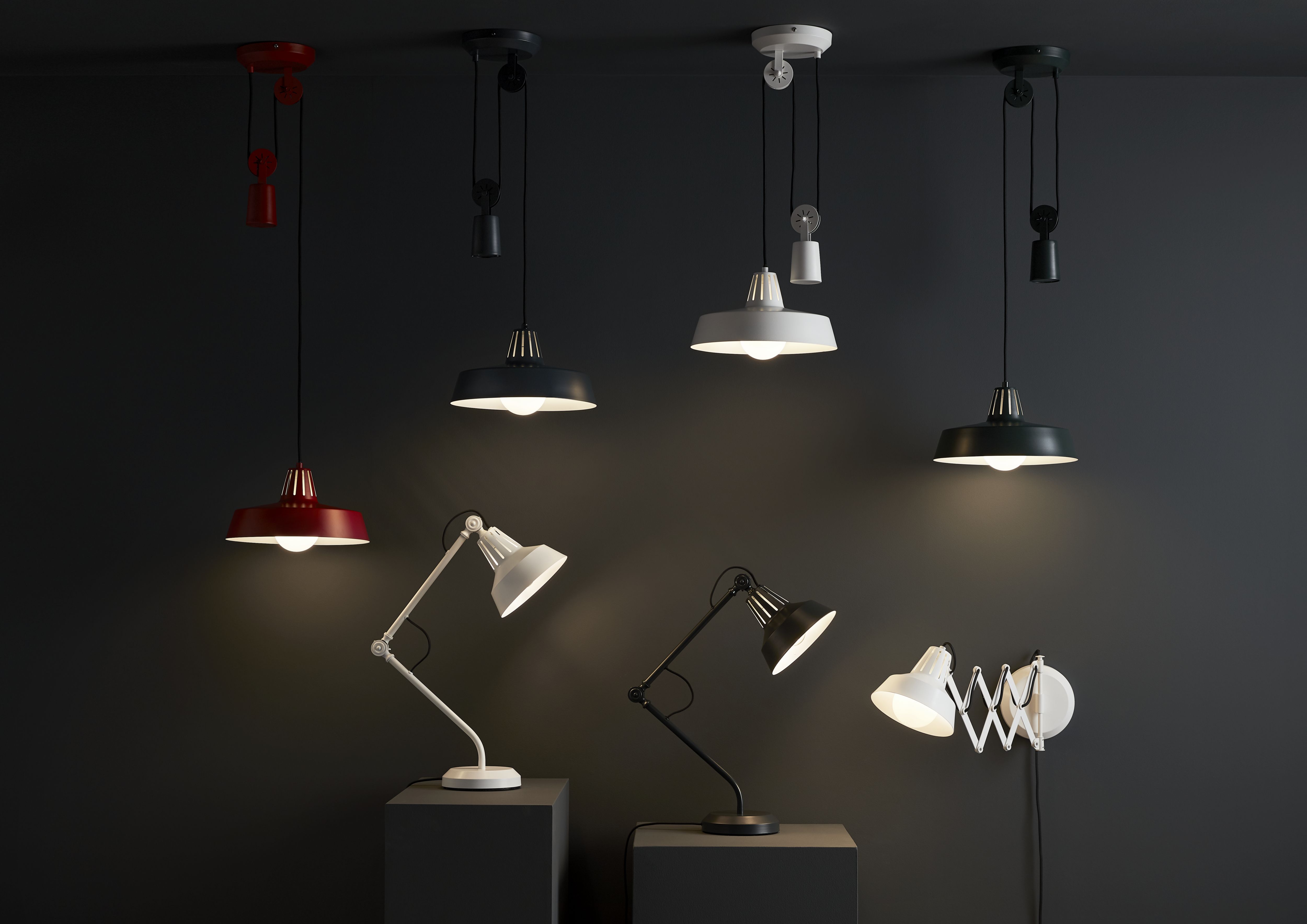 GoodHome Yarra Matt Black Table light