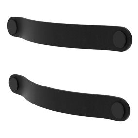 GoodHome Yarrow Black Kitchen cabinets Straight Pull handle (L)18.6cm (D)32mm, Pack of 2