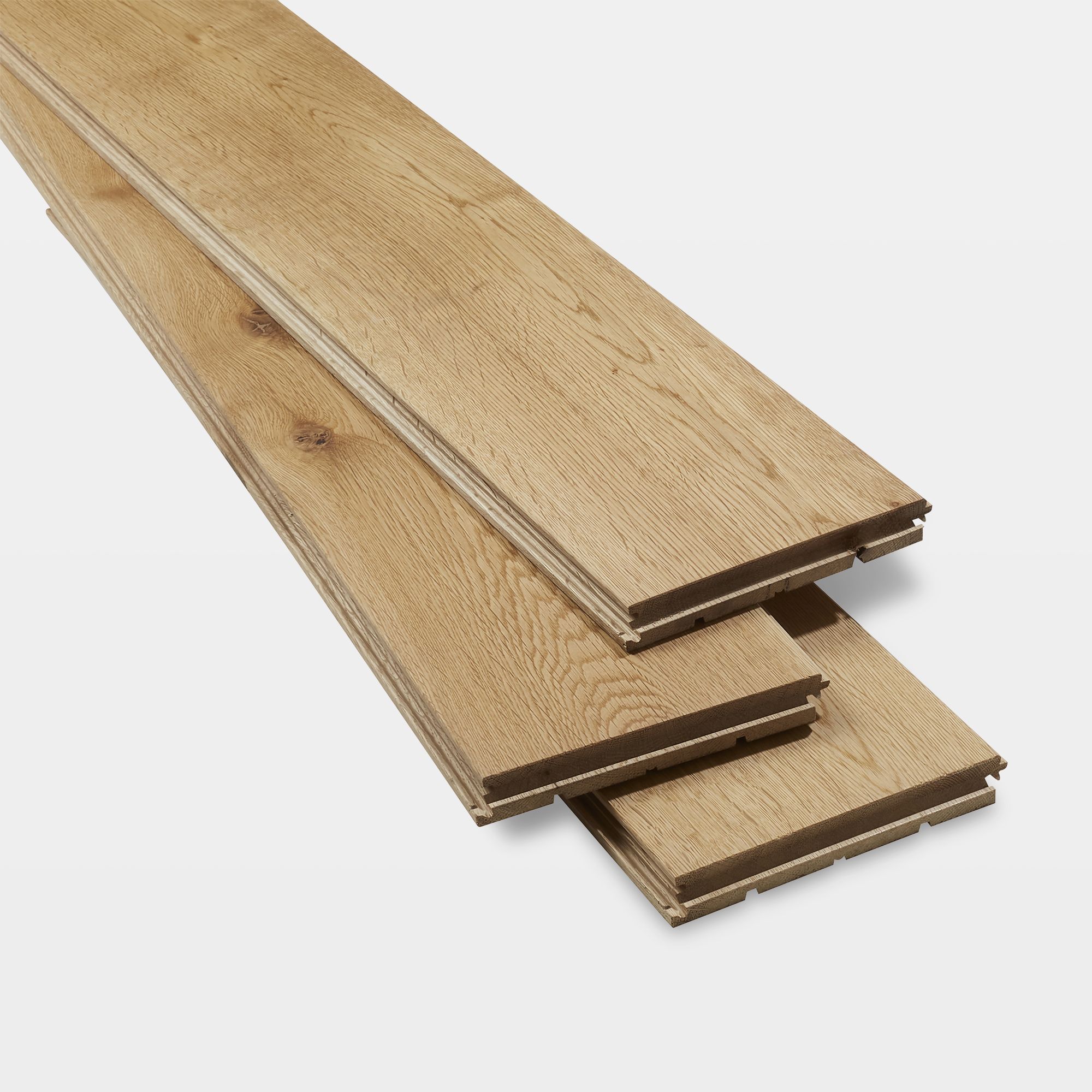 GoodHome Ystad Blonde Natural wood effect Oak Solid wood flooring, 1.44m²