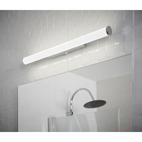 GoodHome Yucata Modern Chrome effect Bathroom Wired Wall light