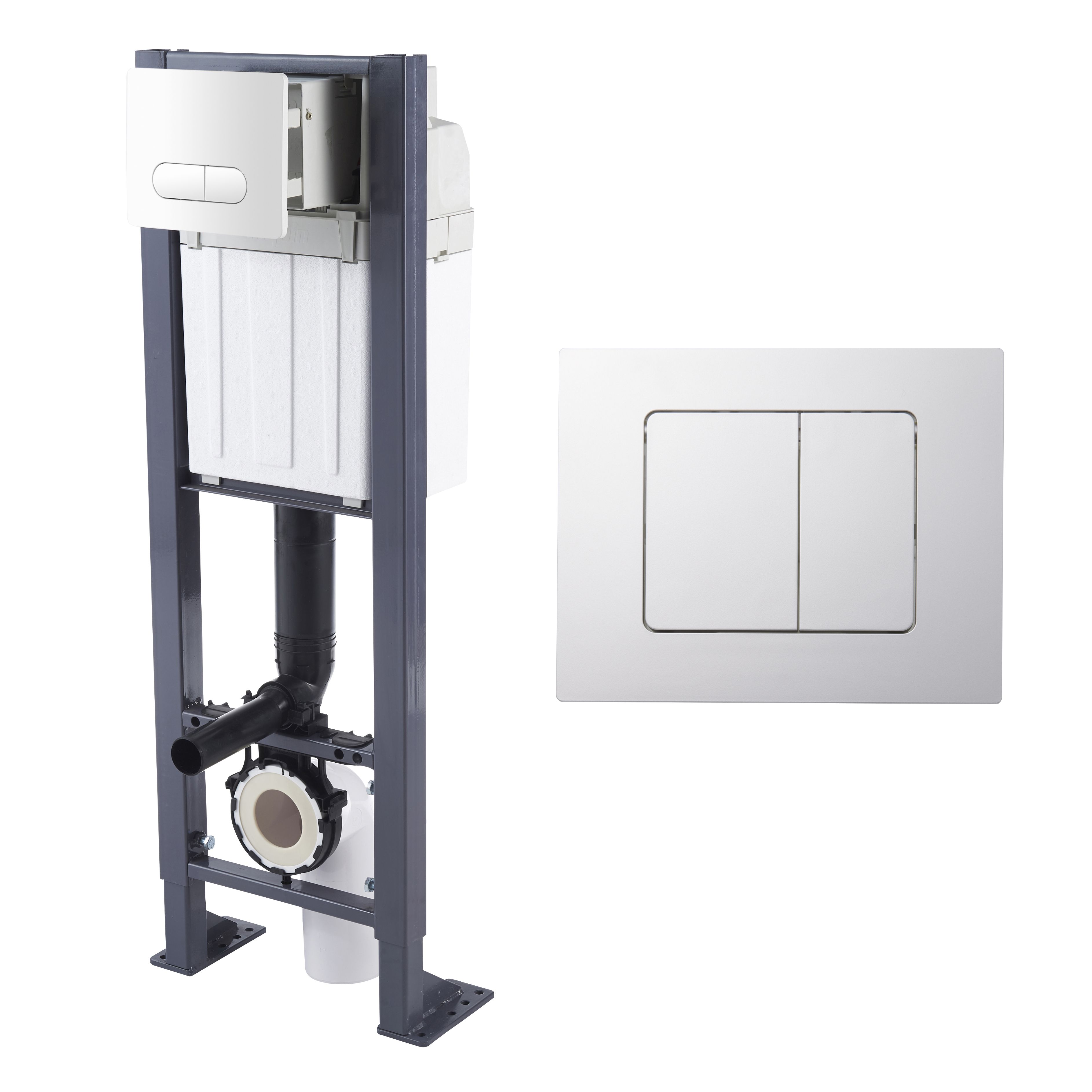 GoodHome Zagar Grey Dual Cistern frame set