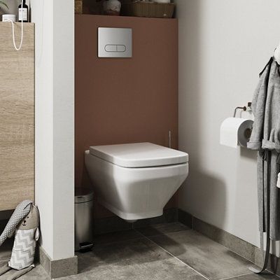 GoodHome Zagar Grey Wall-mounted Frame & concealed cistern (H)121.8cm - 3