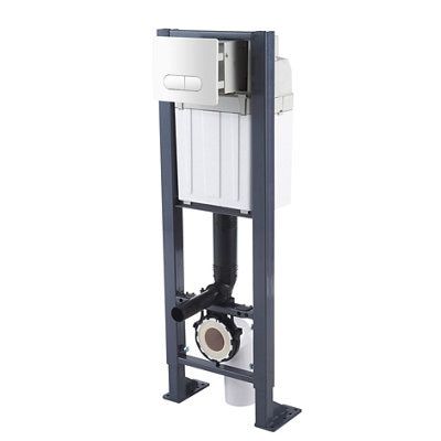 GoodHome Zagar Grey Wall-mounted Frame & concealed cistern (H)121.8cm