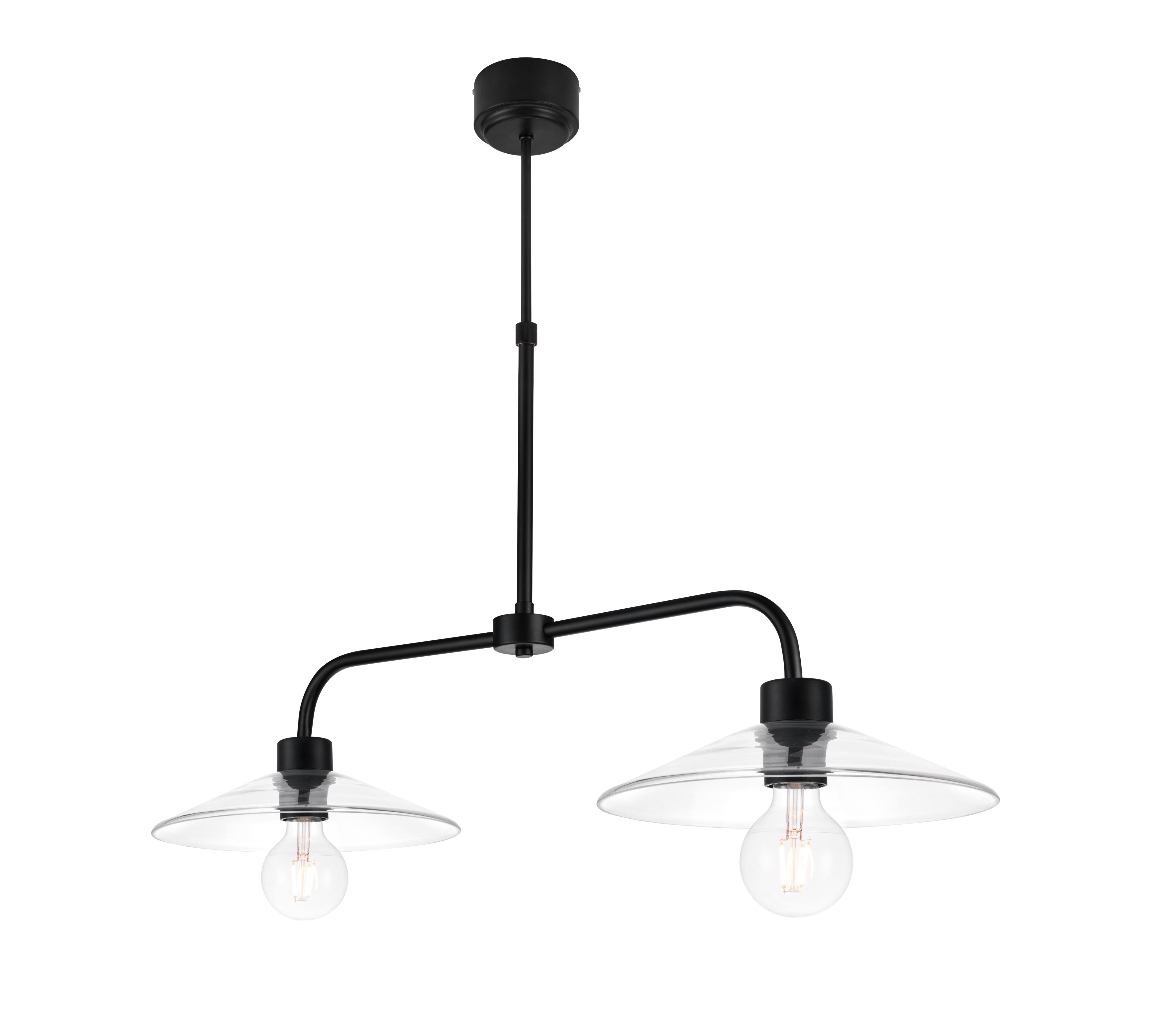 GoodHome Zanbar Black 2 Lamp Pendant ceiling light, (Dia)280mm