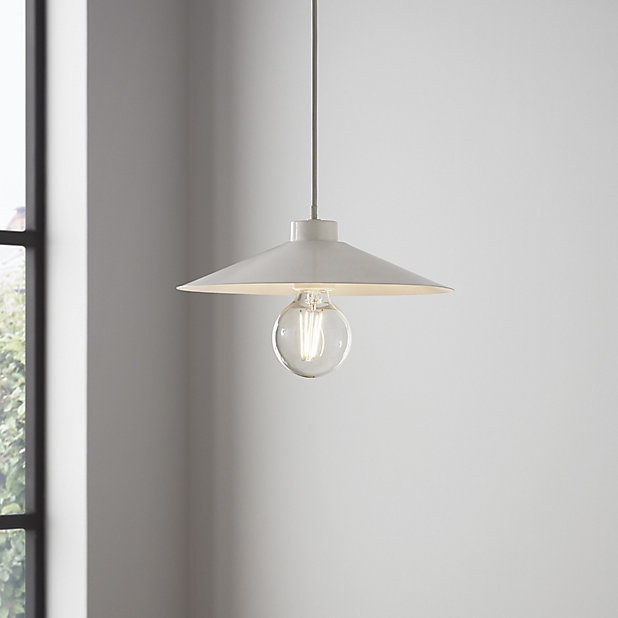 Goodhome Zanbar White Light Shade D, Flat Glass Lamp Shade