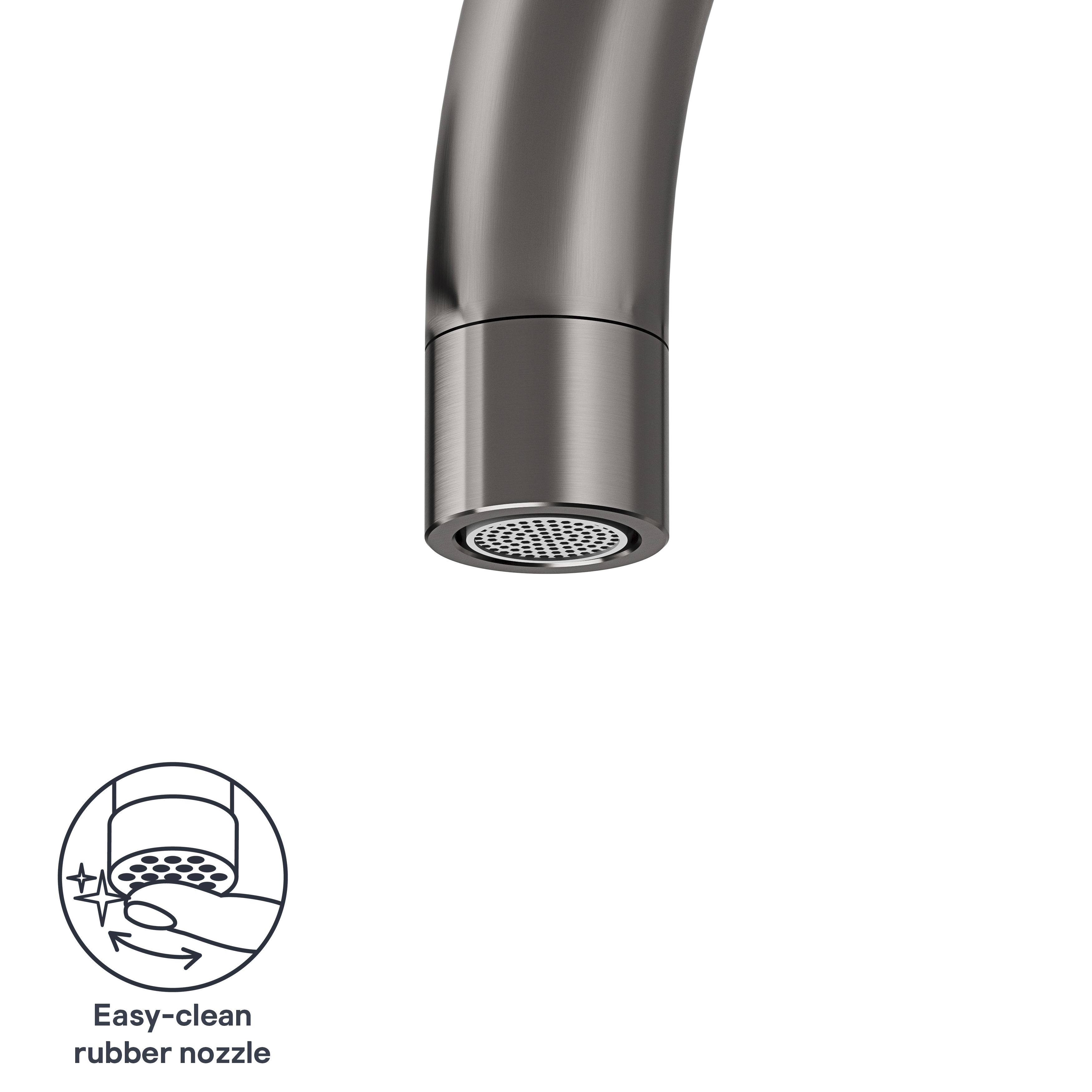 GoodHome Zanthe Black Titanium effect Kitchen Side lever Tap