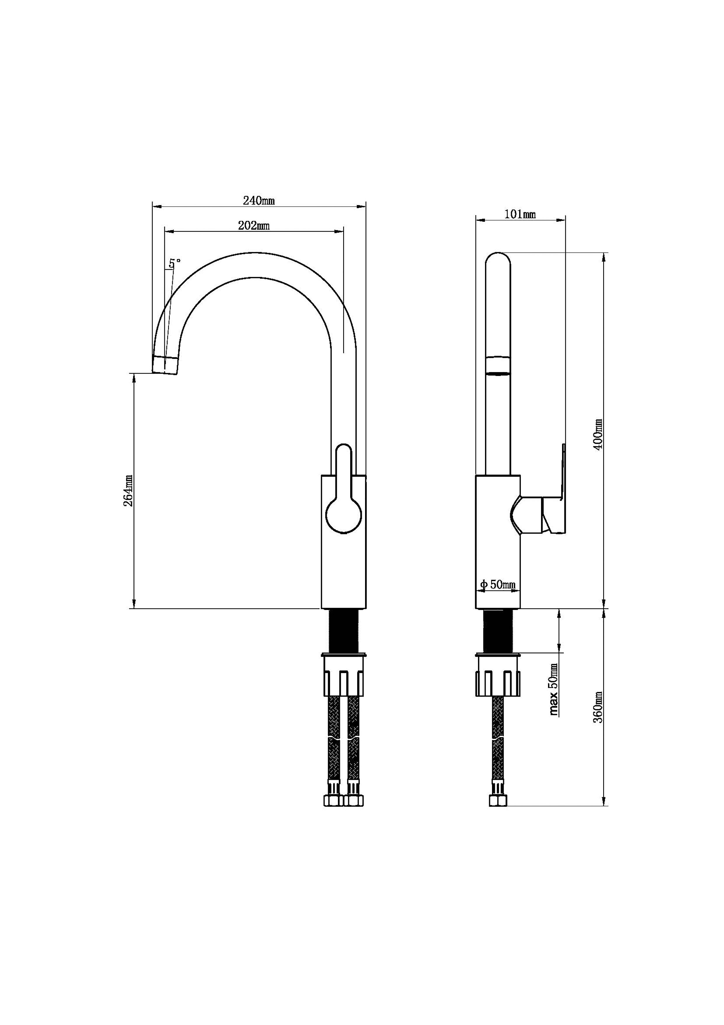 GoodHome Zanthe Brass effect Kitchen Side lever Tap