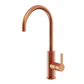 GoodHome Zanthe Copper effect Kitchen Side lever Tap