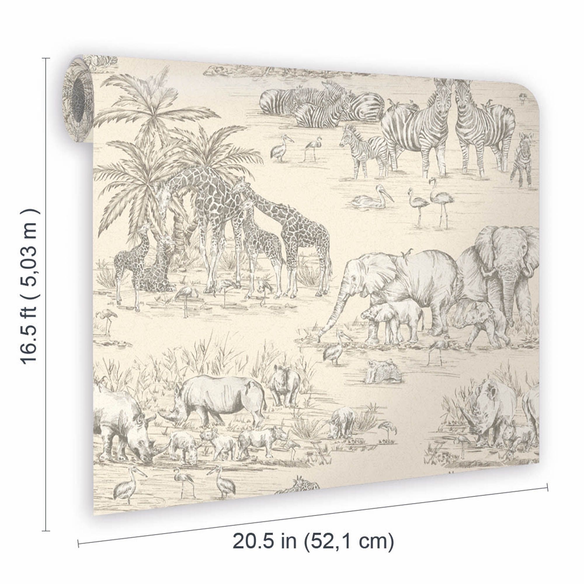 GoodHome Zircon Cream Metallic effect Watering hole Smooth Wallpaper - 5