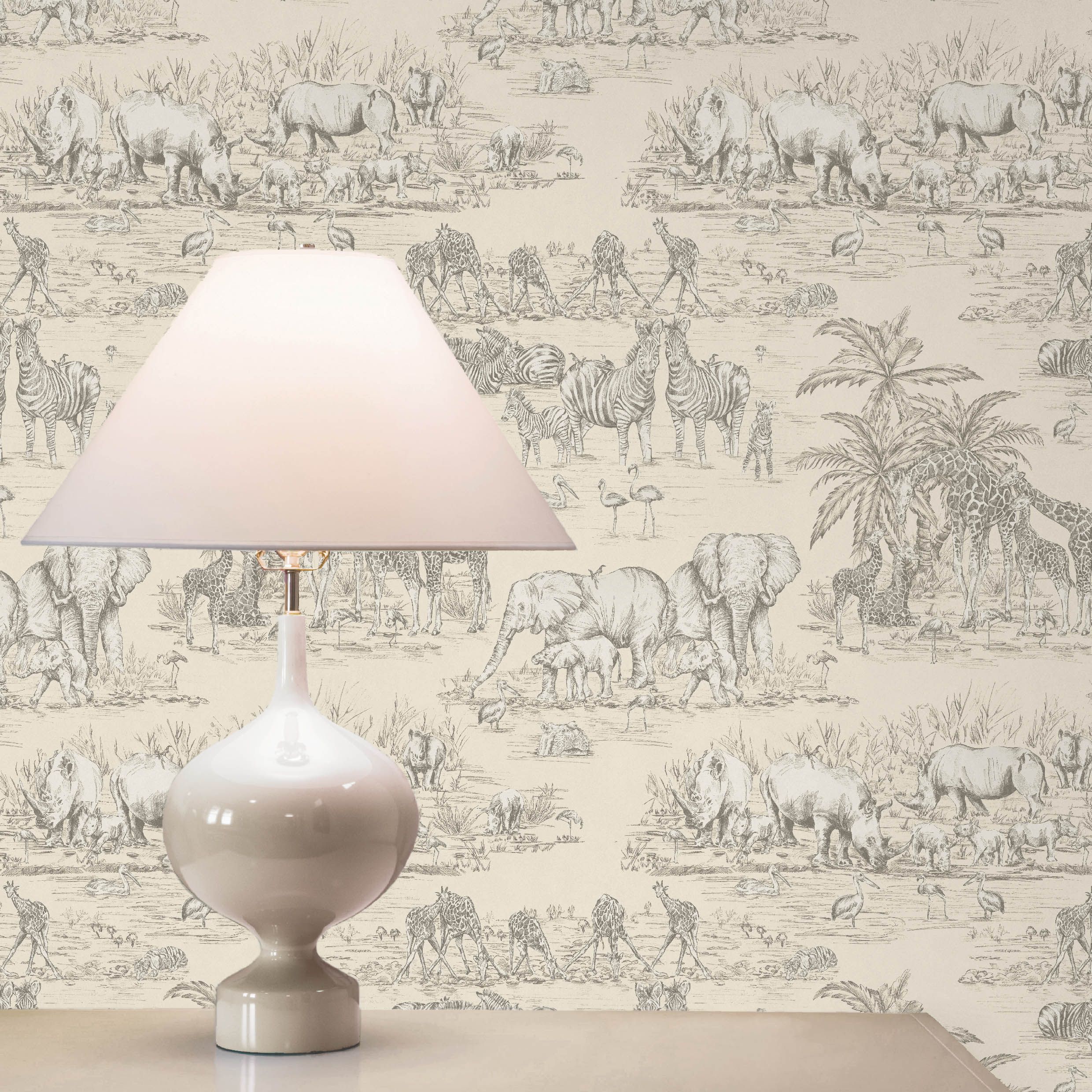 GoodHome Zircon Cream Metallic effect Watering hole Smooth Wallpaper - 4