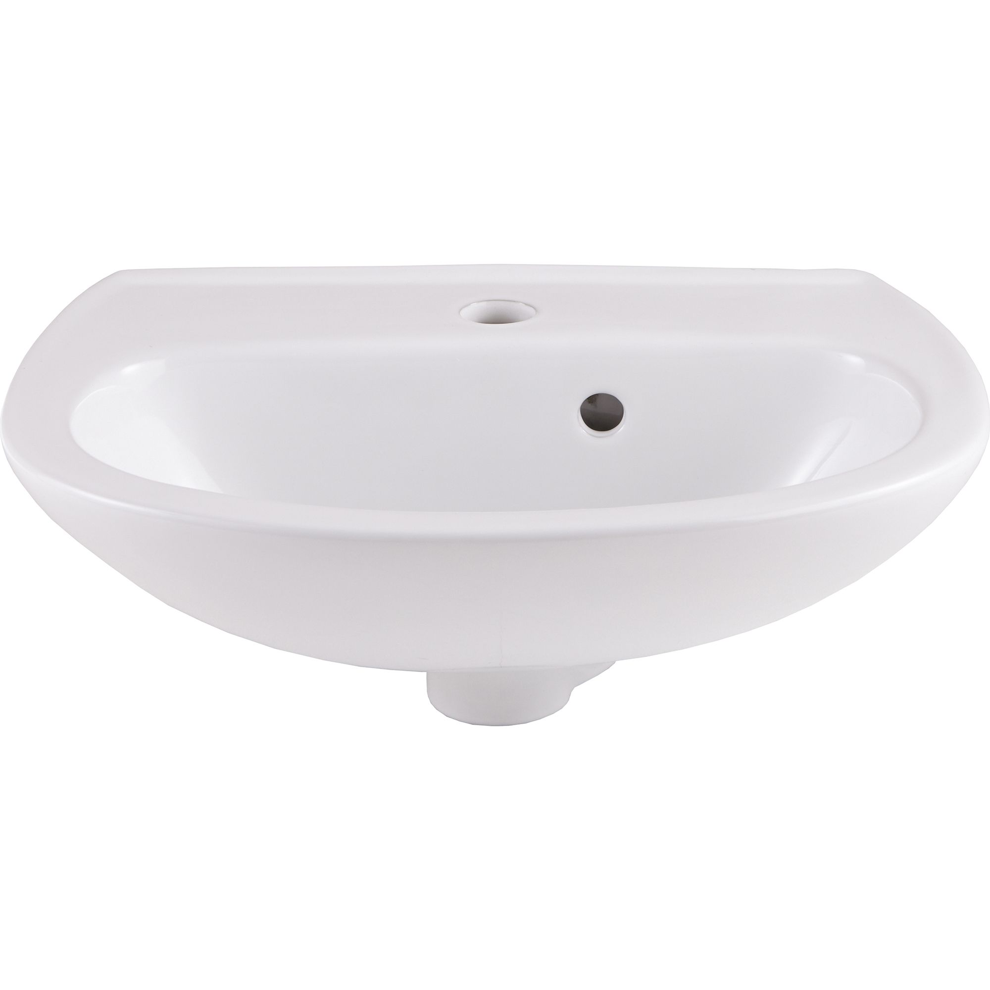 GoodHome Zuari Gloss White Oval Wall-mounted Cloakroom Basin (W)45cm