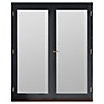 GoodHome2 panes Clear Double glazed Grey Hardwood Reversible Patio door & frame, (H)2094mm (W)1494mm
