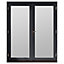 GoodHome2 panes Clear Double glazed Grey Hardwood Reversible Patio door & frame, (H)2094mm (W)1494mm