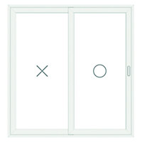 GoodHome2 panes Clear Double glazed White uPVC RH Sliding Door, (H)2090mm (W)1490mm