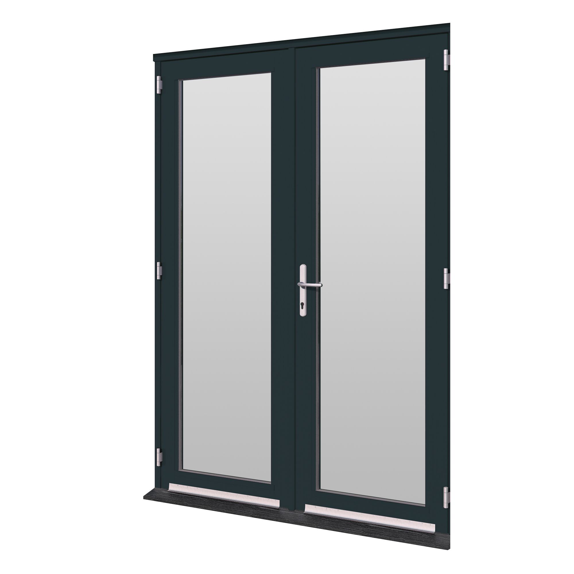 GoodHome2 panes Clear Glazed Grey Hardwood Patio door & frame, (H)2094mm (W)1194mm