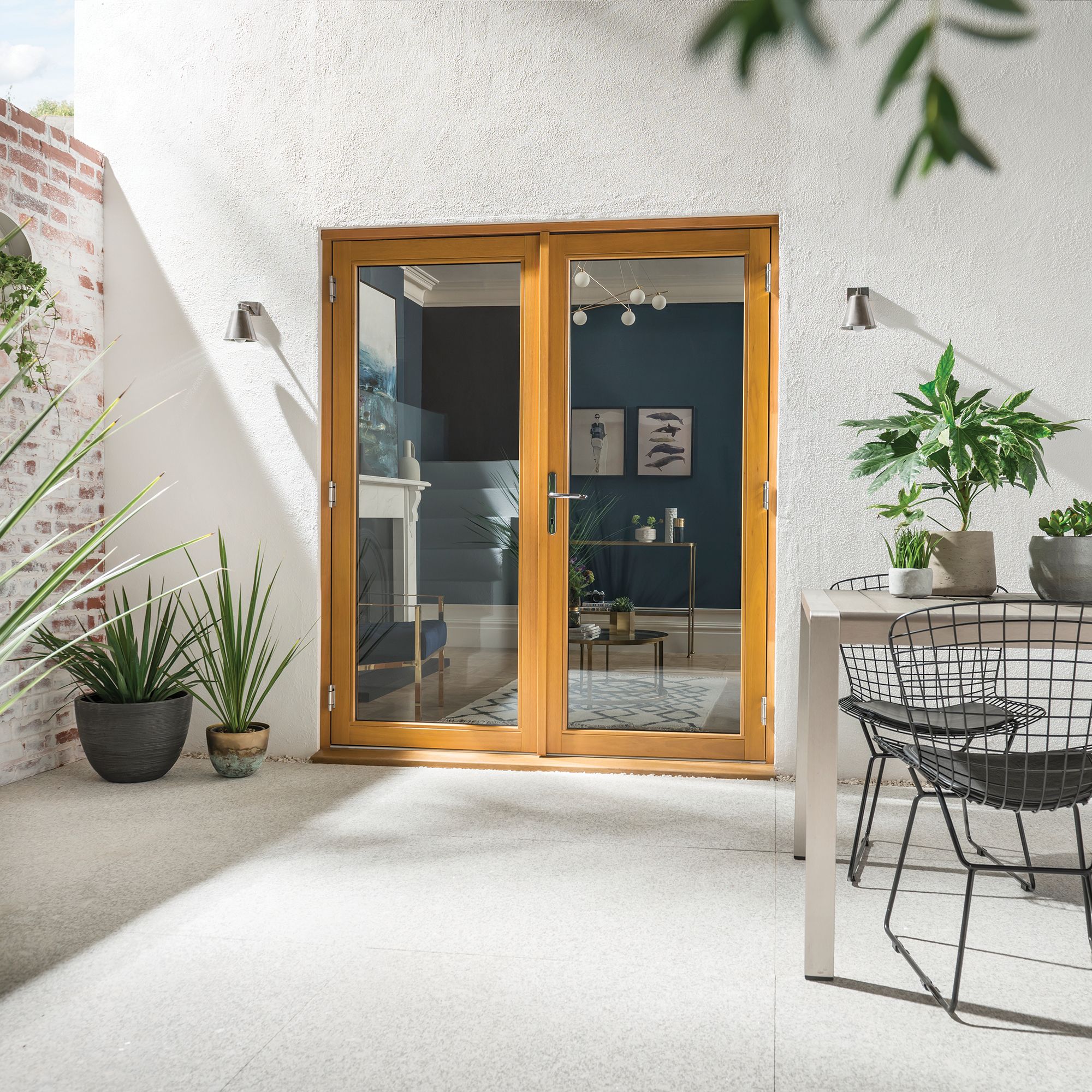 GoodHome2 panes Clear Glazed Hardwood Patio door & frame, (H)2094mm (W)1194mm