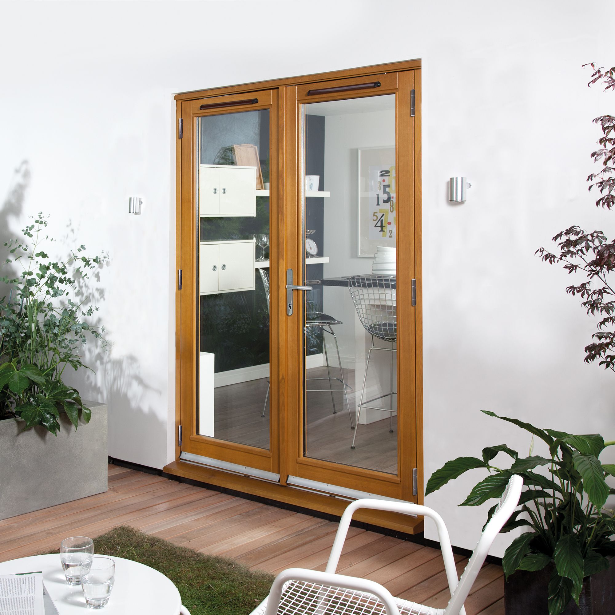 GoodHome2 panes Clear Glazed Hardwood Patio door & frame, (H)2094mm (W)1494mm