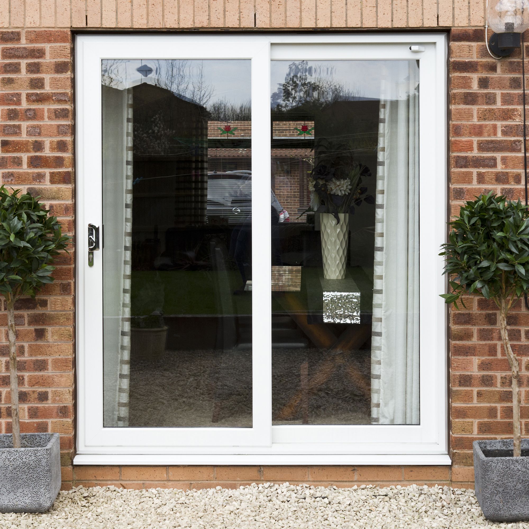 GoodHome2 panes Clear Glazed White uPVC Sliding Patio door set, (H)2090mm (W)1490mm
