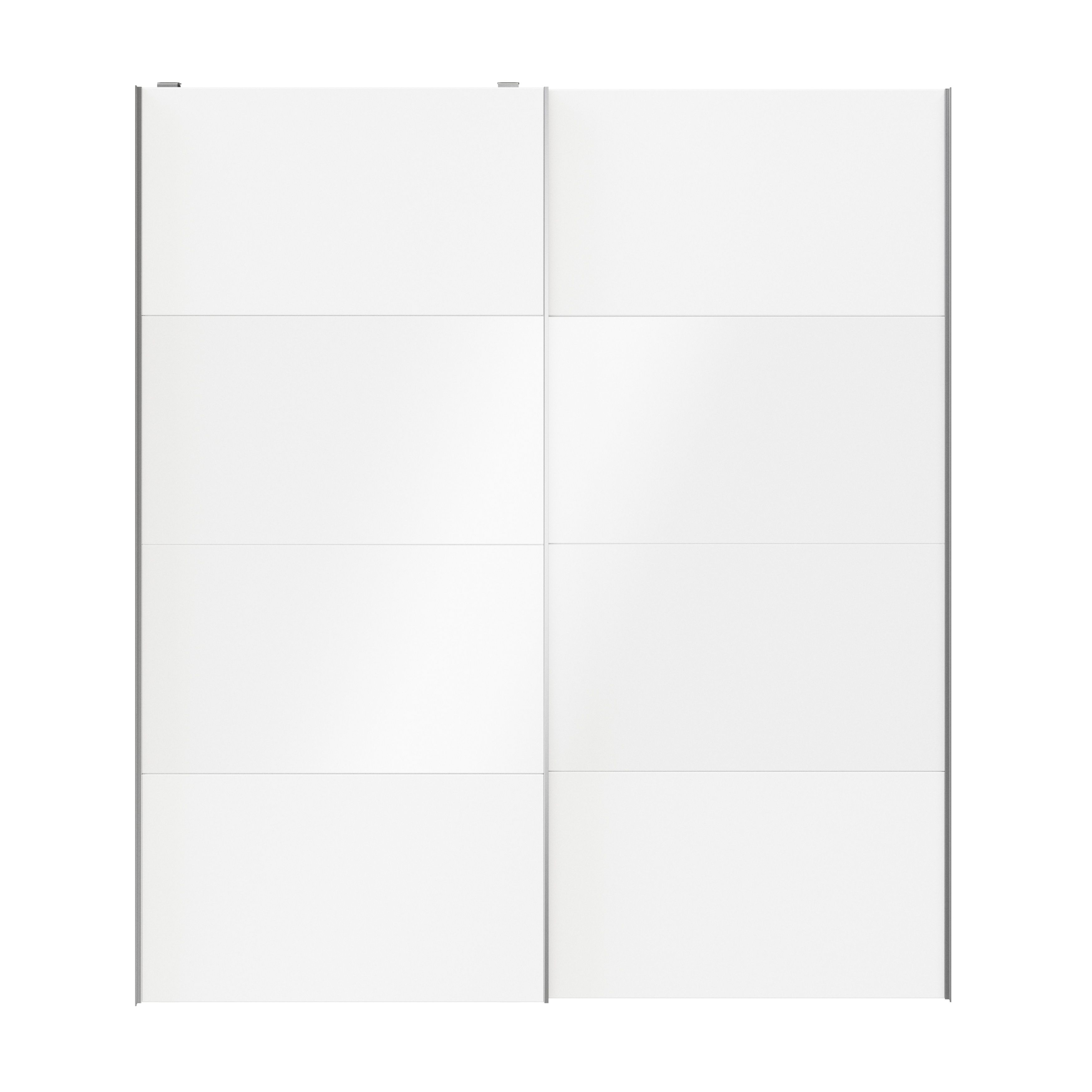 GoodHomeAtomia Mirror Panelled White High gloss 2 door Sliding Wardrobe Door kit (H)2250mm (W)2000mm