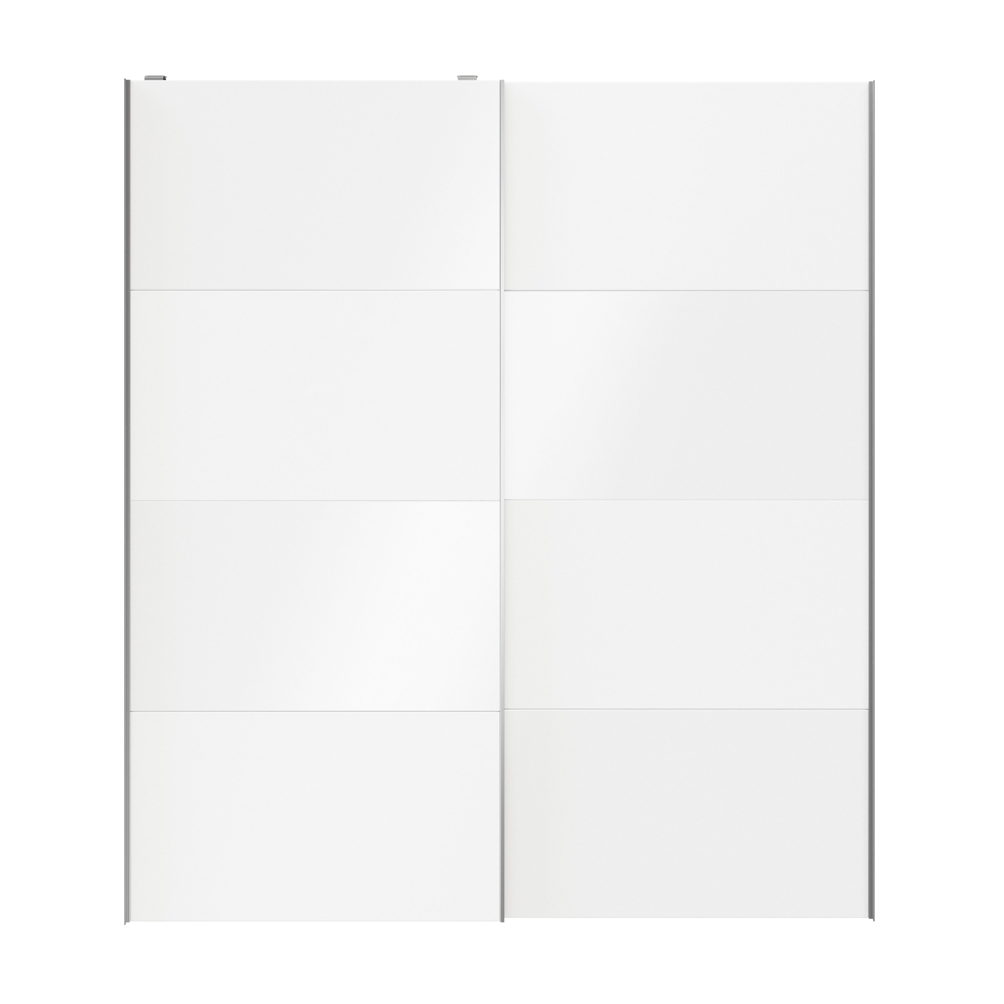 GoodHomeAtomia Mirror Panelled White High gloss 2 door Sliding Wardrobe Door kit (H)2250mm (W)2000mm