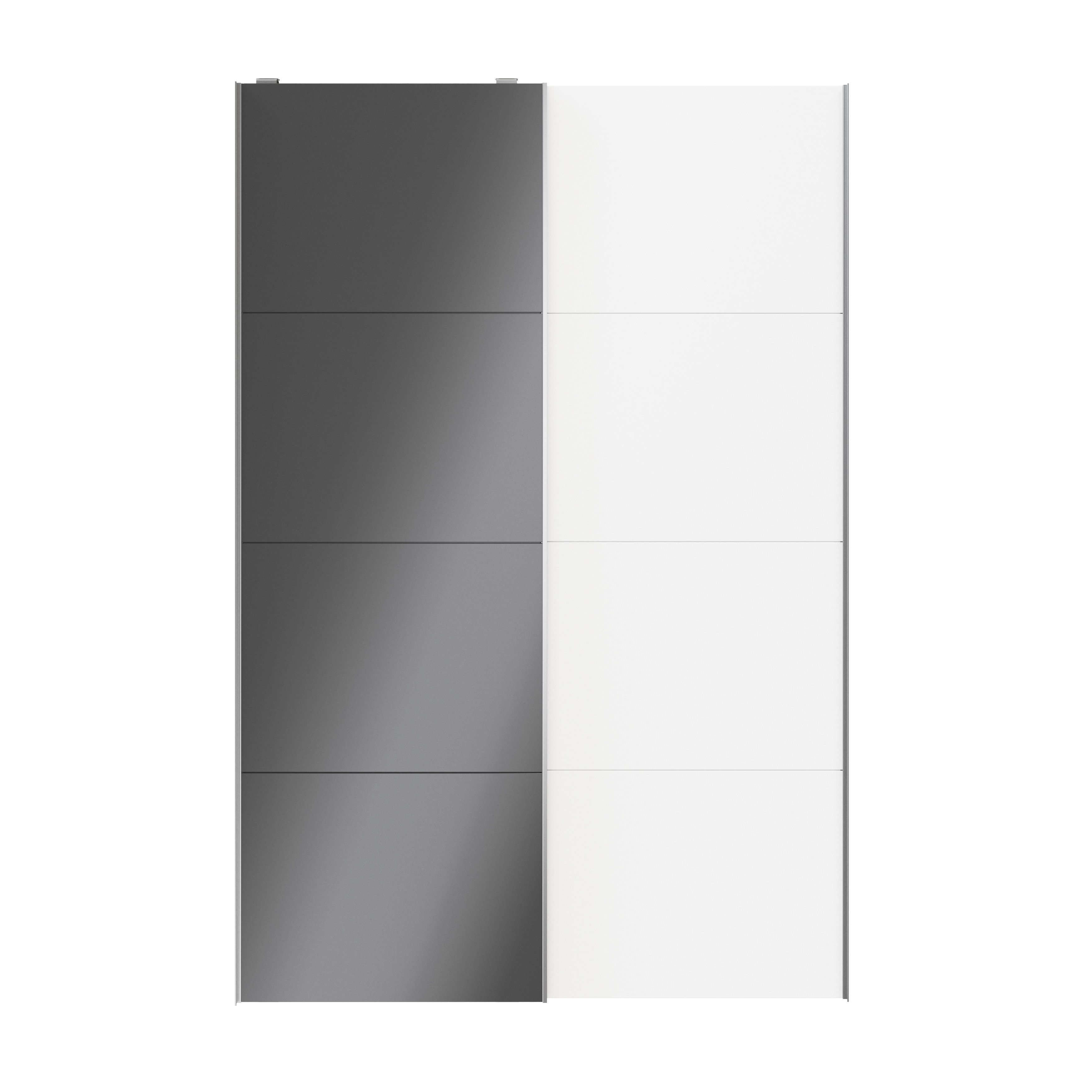 GoodHomeAtomia Panelled Anthracite & white High gloss & matt 2 door Sliding Wardrobe Door kit (H)2250mm (W)1500mm