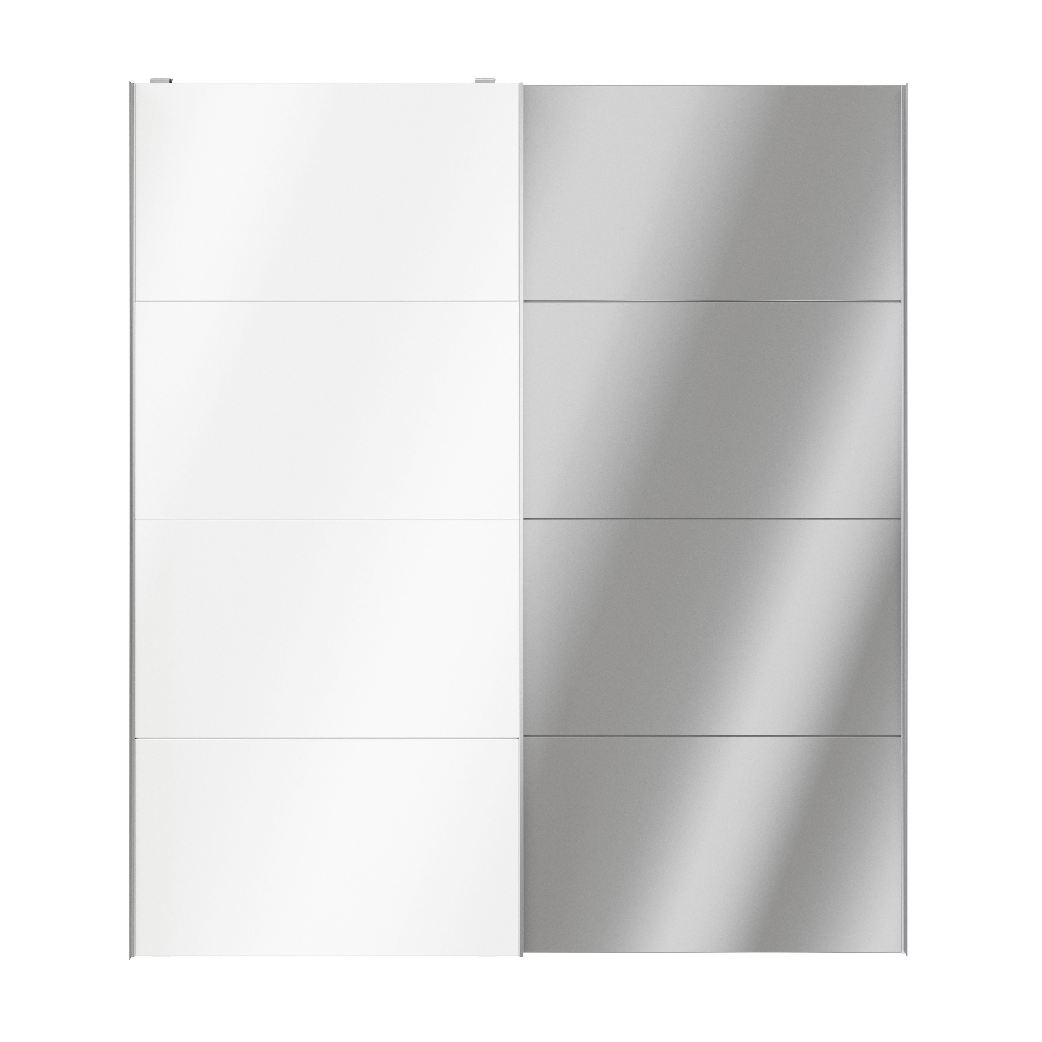 GoodHomeAtomia Panelled Mirrored White High gloss 2 door Sliding Wardrobe Door kit (H)2250mm (W)2000mm