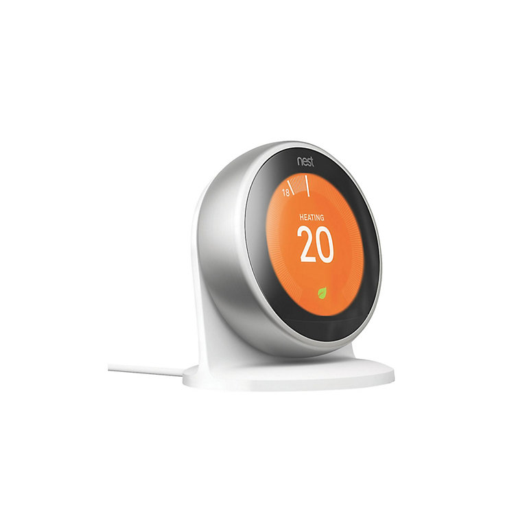 excel innovation future Google Nest 3rd Generation Smart Thermostat, Silver effect | DIY at B&Q