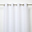 Gorham White Horizontal stripe Unlined Eyelet Voile curtain (W)140cm (L)260cm, Single