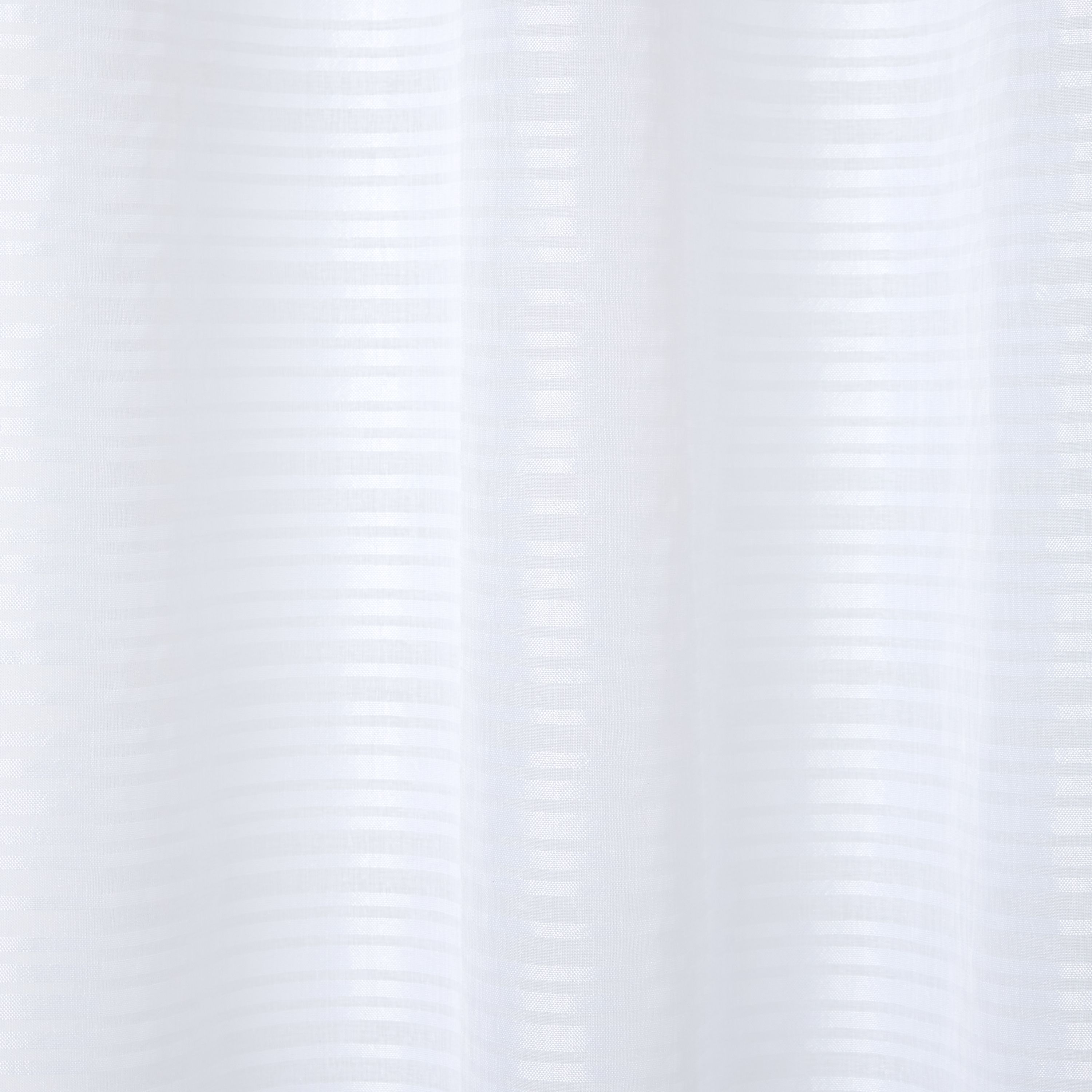 Gorham White Horizontal stripe Unlined Eyelet Voile curtain (W)140cm (L)260cm, Single