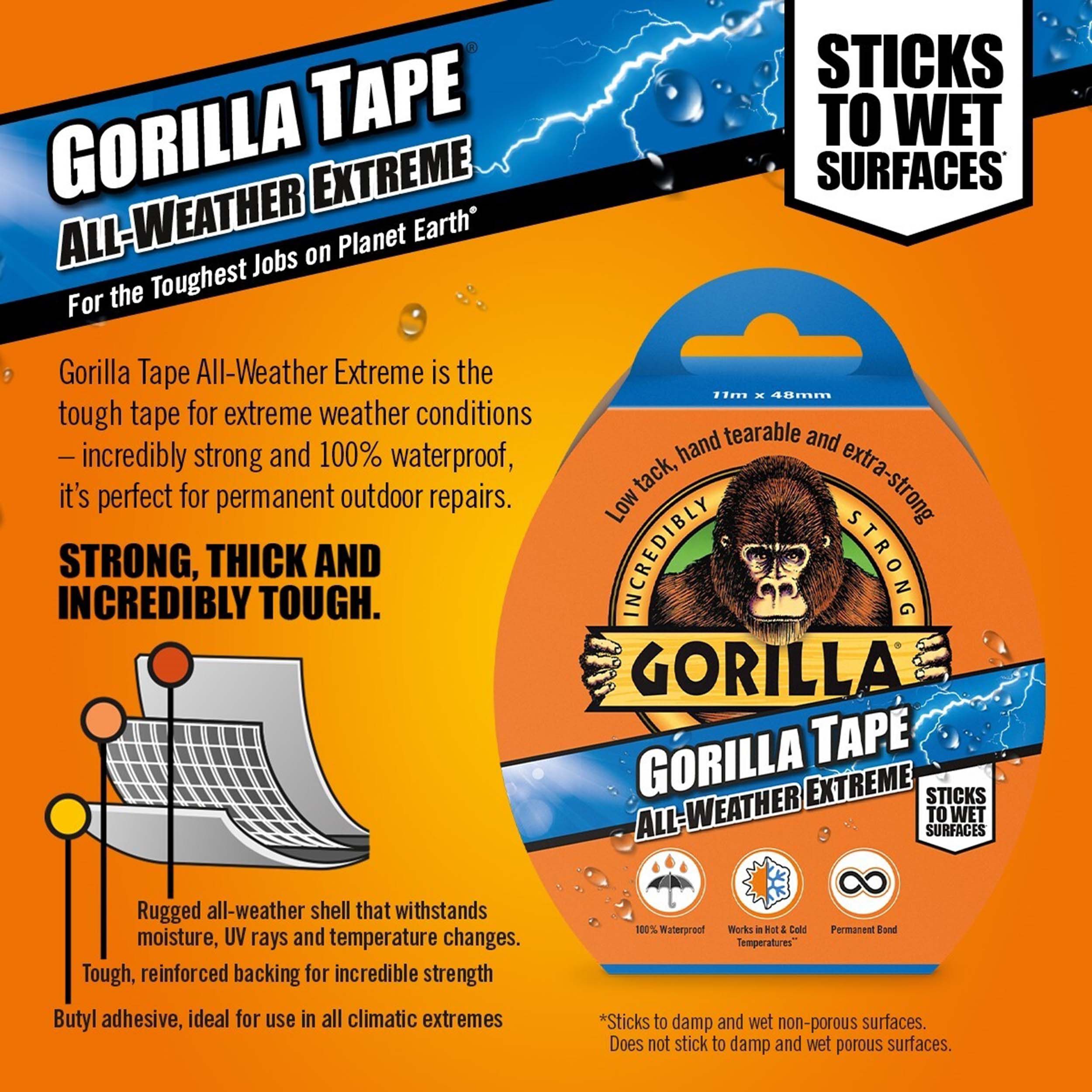 Gorilla All Weather Tape (L)11m (W)48mm