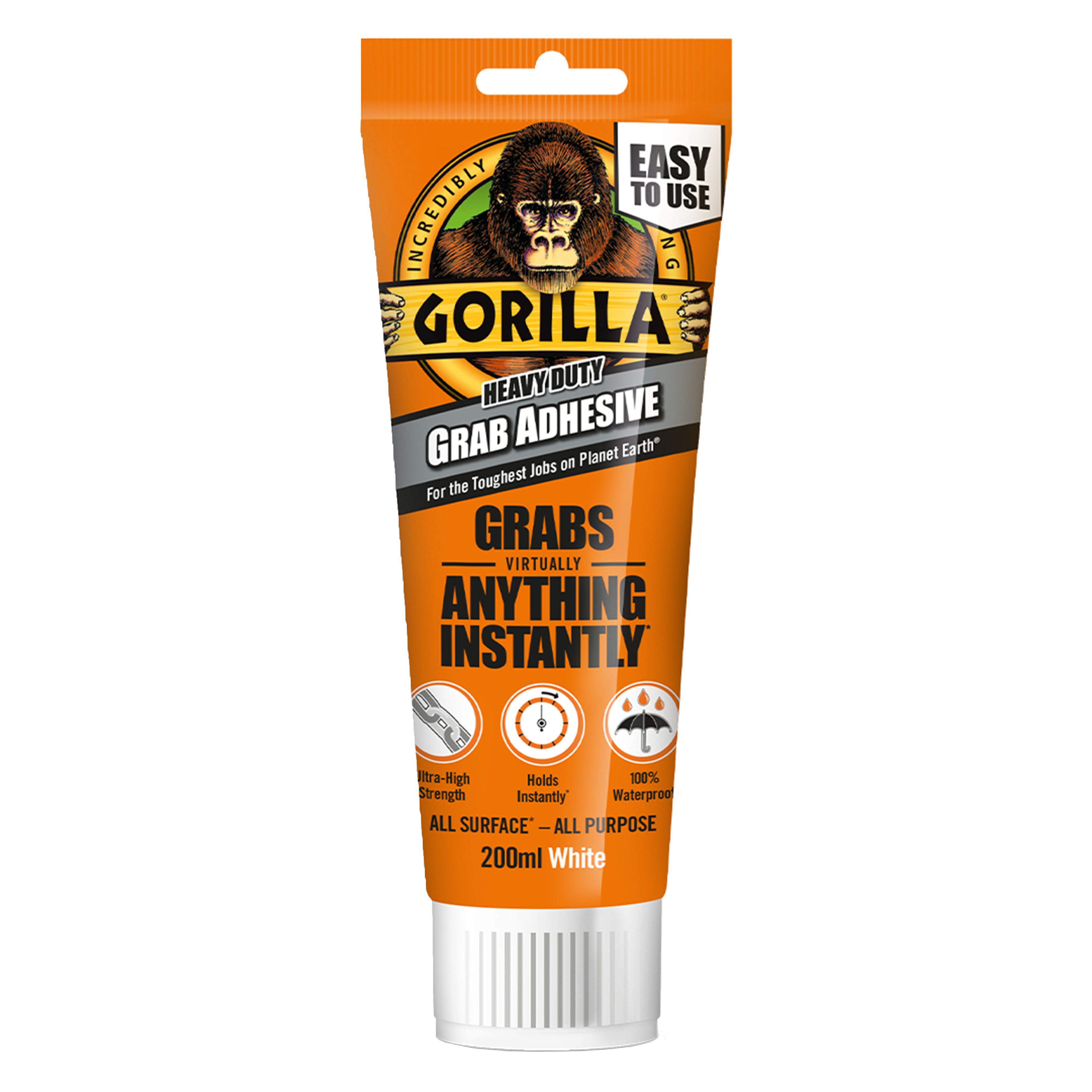 Gorilla Glue White Waterproof Grab adhesive 334g, Volume 200ml