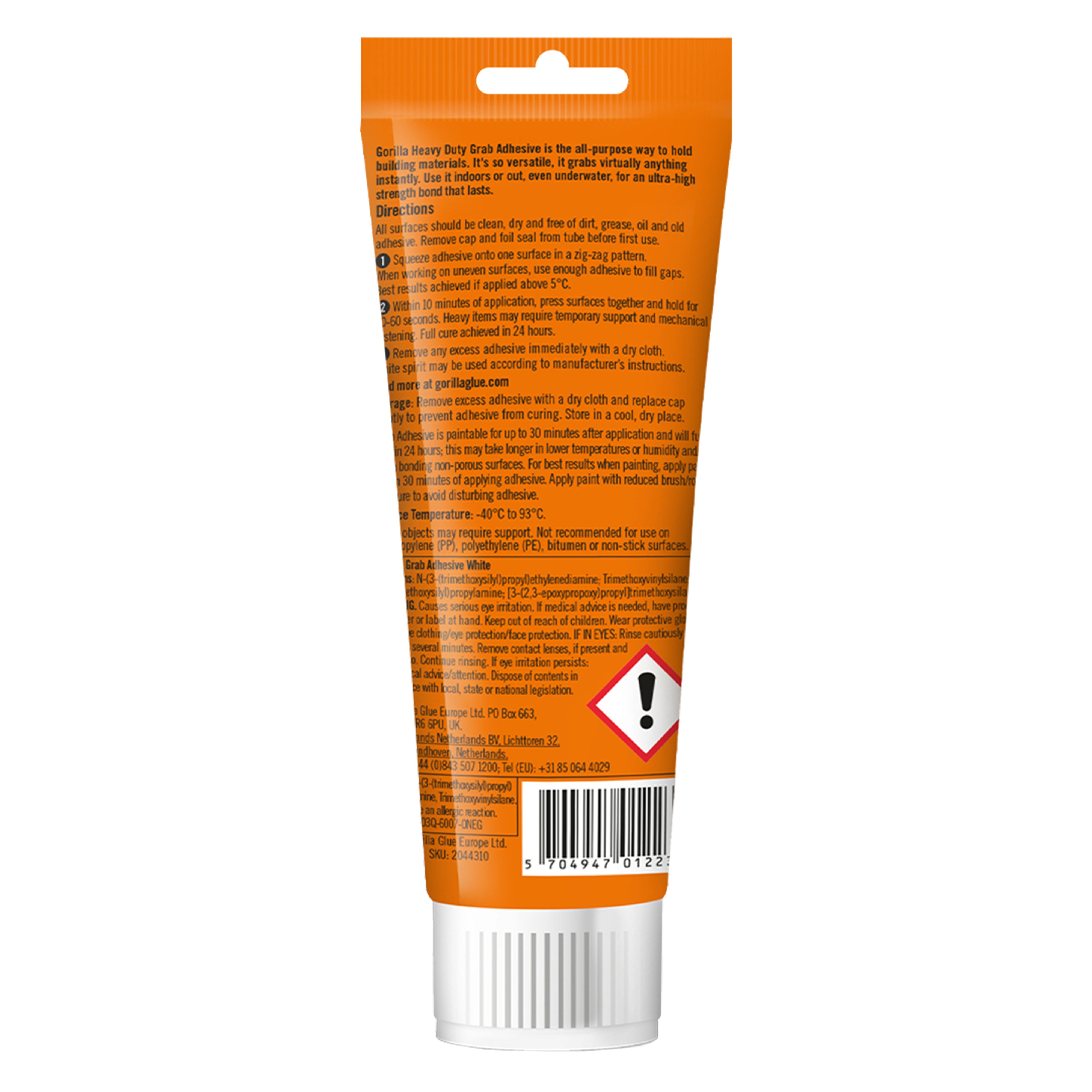 Gorilla Glue White Waterproof Grab adhesive 334g, Volume 200ml