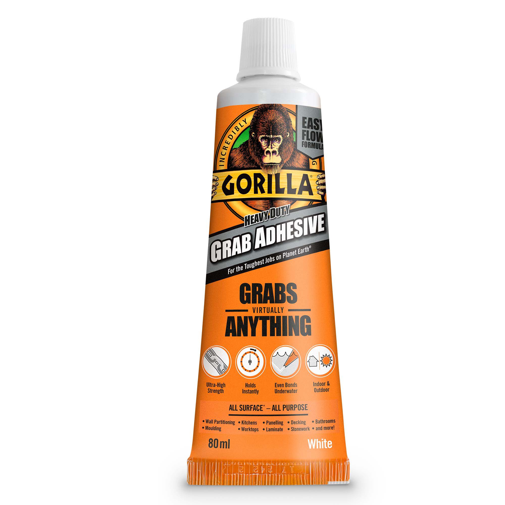Gorilla Solvented White Multipurpose Grab adhesive 80ml DIY at B&Q