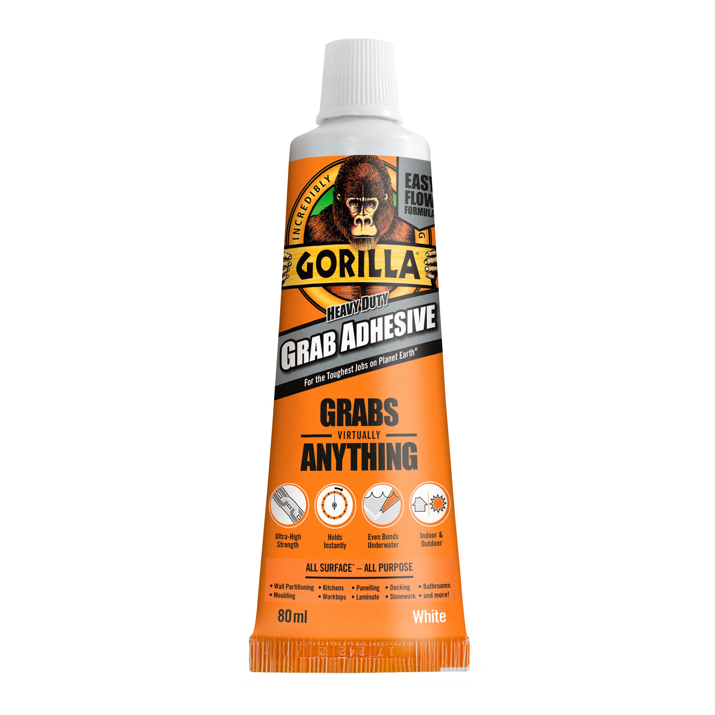 Gorilla White Grab adhesive 80ml DIY at B&Q