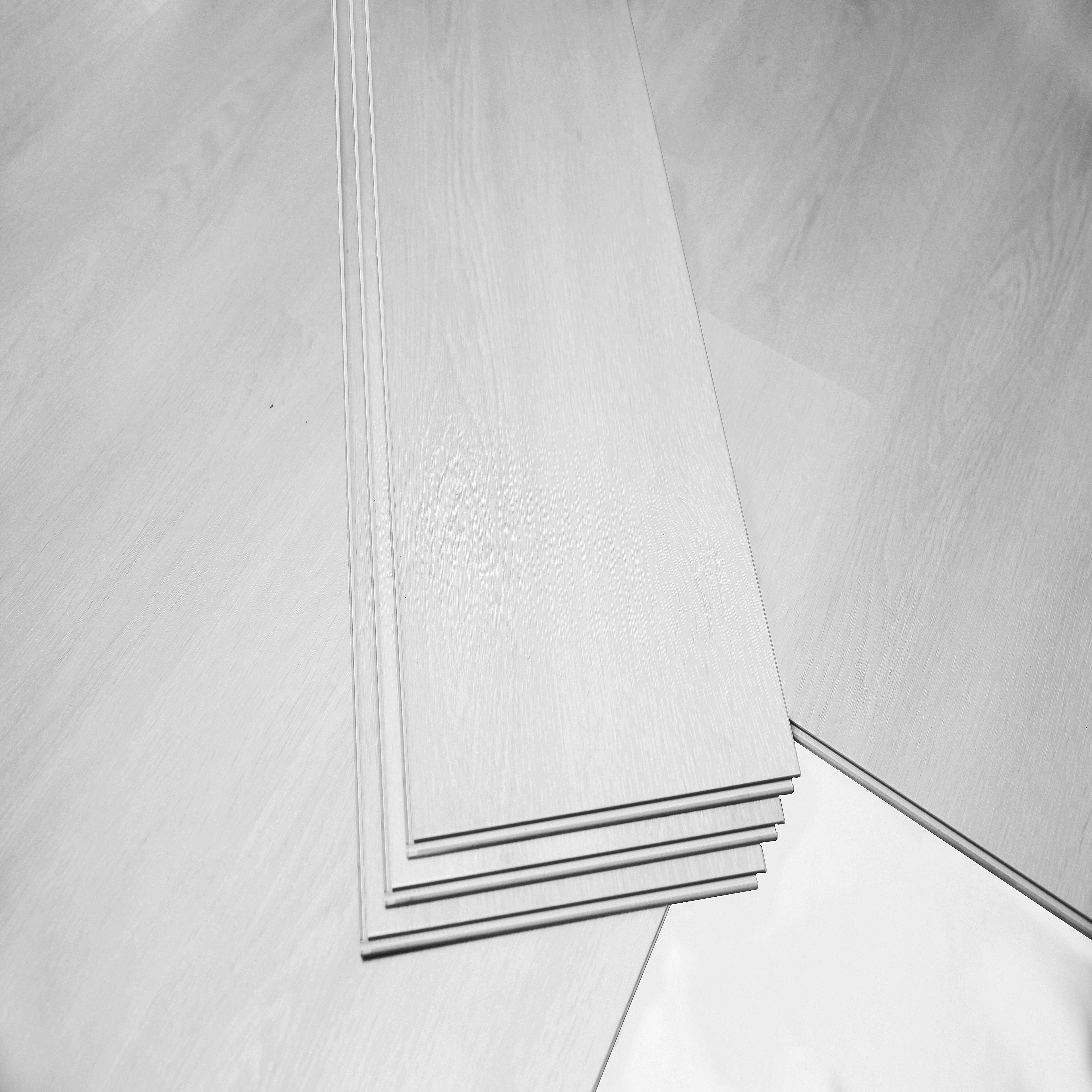Gospel White Polyvinyl chloride (PVC) Wood effect Click vinyl Flooring Sample