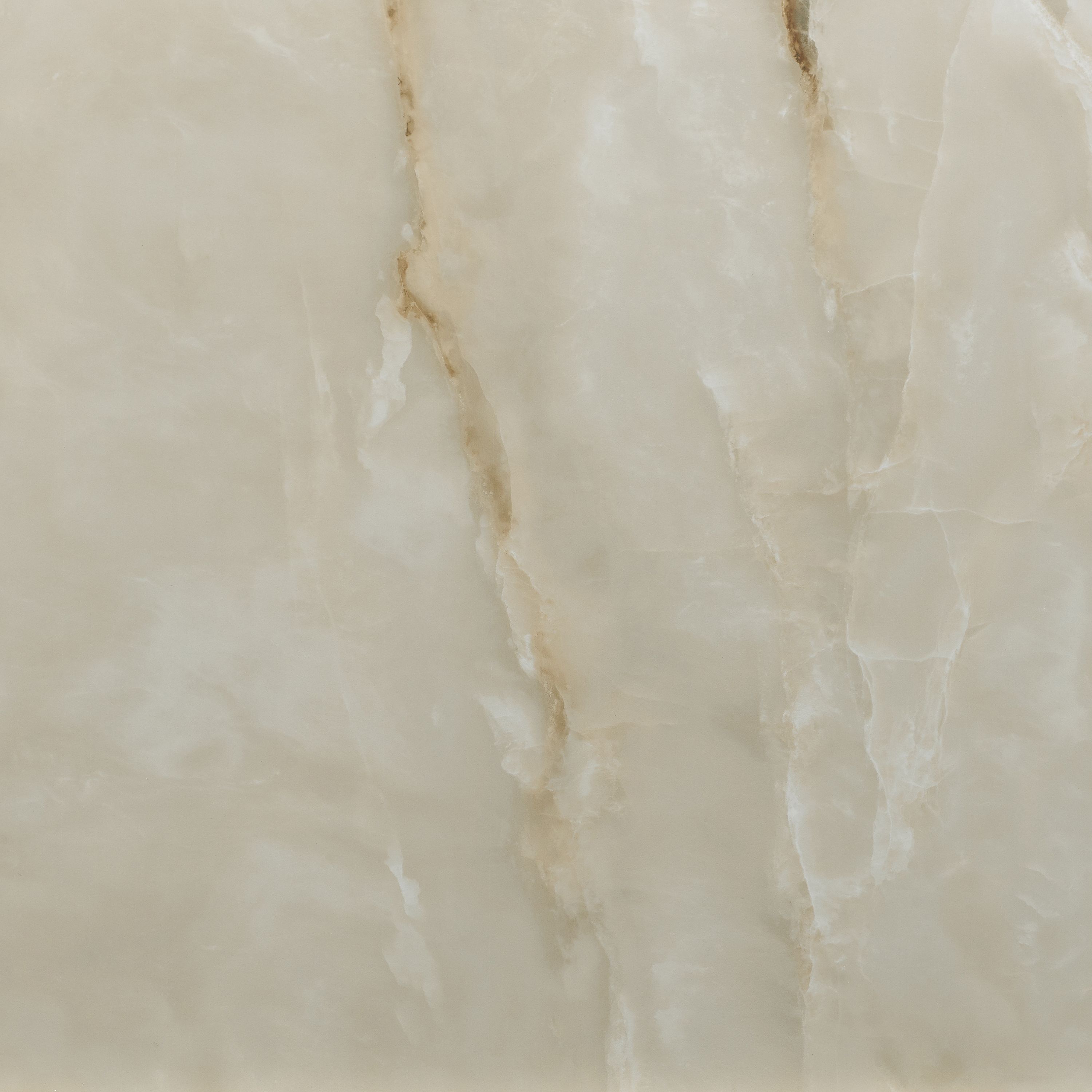 Grace Beige Polished Onyx Marble effect Porcelain Indoor Wall & floor Tile, Pack of 3, (L)600mm (W)600mm