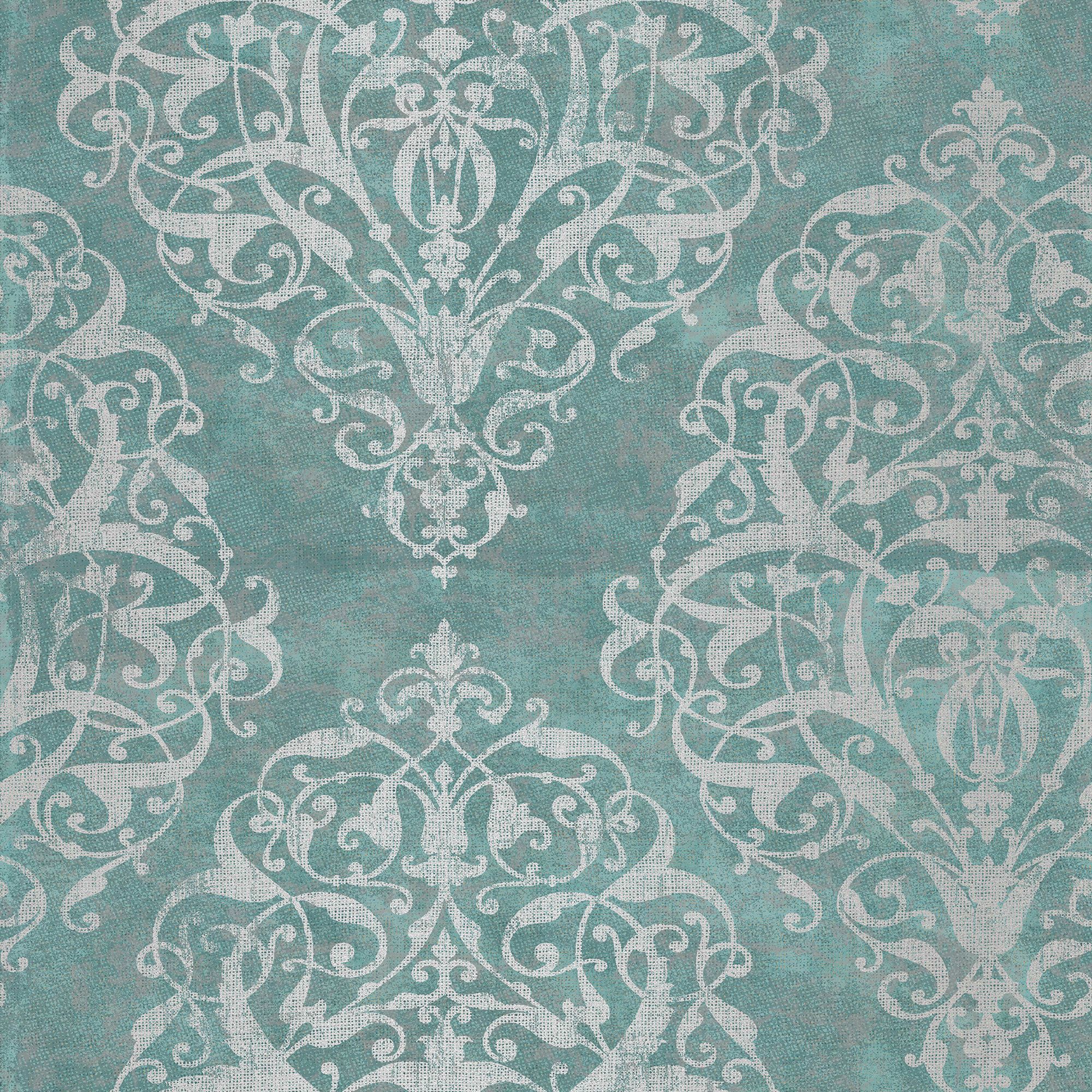 Graham & Brown Boutique Shiraz Green & teal Damask Metallic effect