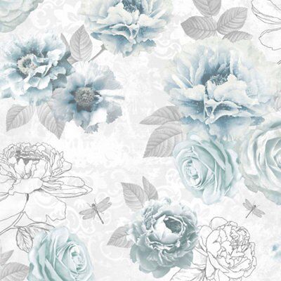 Graham Brown Fresco Blue Floral Smooth Wallpaper Diy At B Q