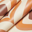 Graham & Brown Superfresco Easy Chocolate & orange Retro Textured Wallpaper