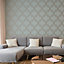 Graham & Brown Superfresco Easy Mint Geometric Copper effect Smooth Wallpaper